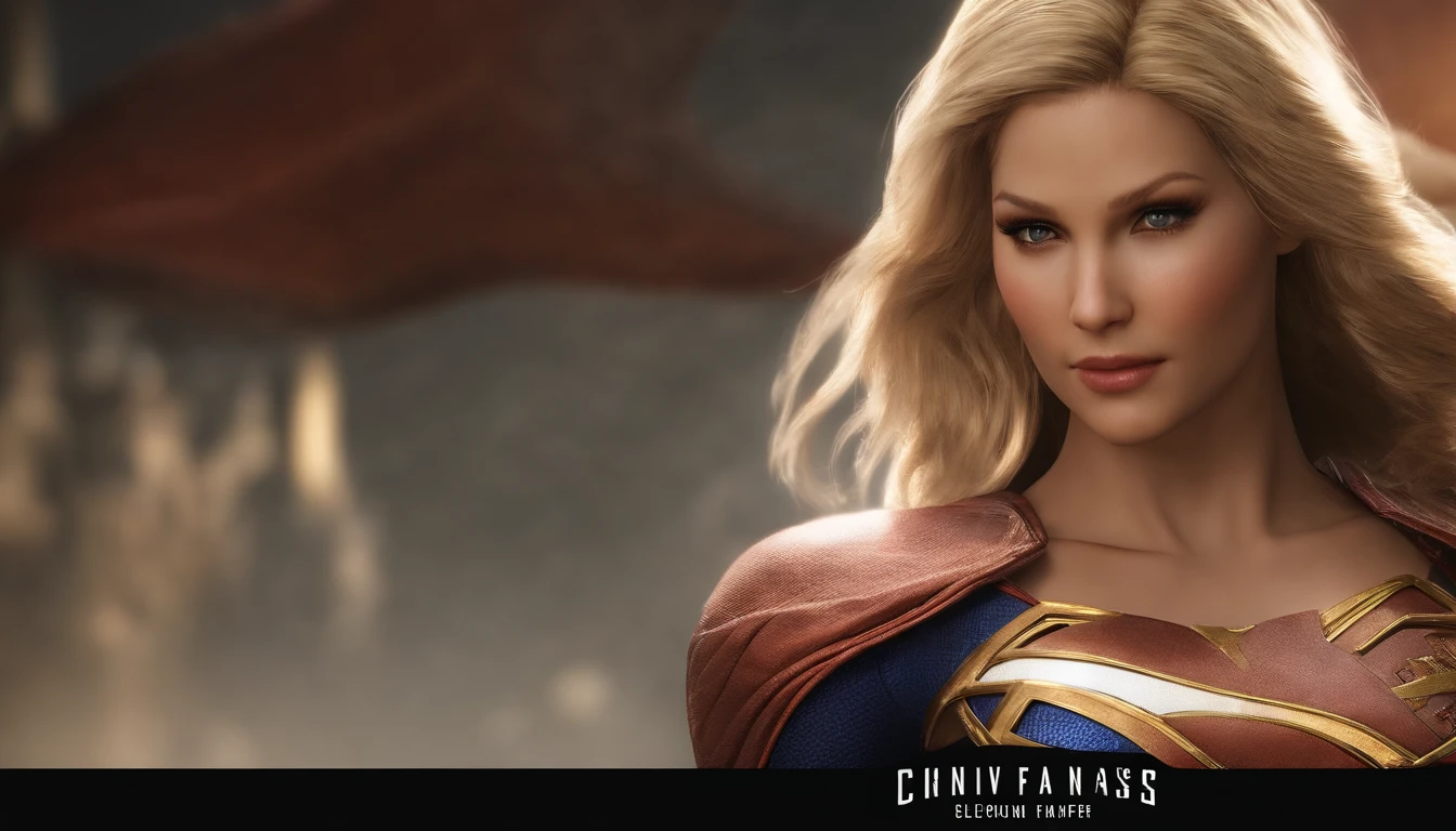 Supergirl (((Vista do rosto para a cintura::1. 4))), textura de pele realista, Front view::1.0, (((Final Fantasy aesthetic style))) em complexo & Traje de fantasia hiper detalhado (((efeito de brilho selvagem))), panoramic photo::1, Golden Hour Lighting, Cabelos brancos curtos & long braid, (master part), melhor qualidade, rosto perfeito, 8k