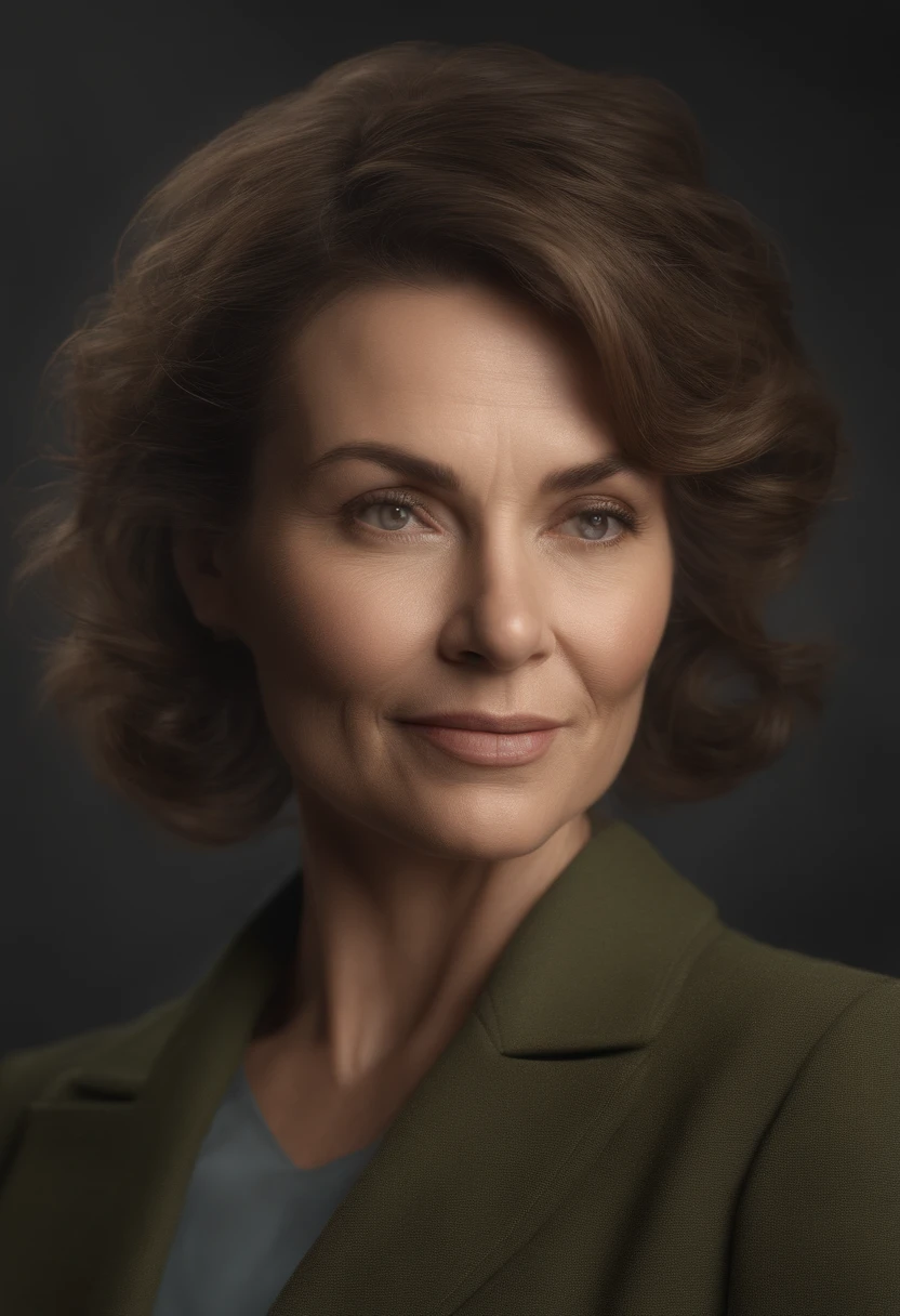 Mature woman, 50 years old, wrinkles, brown hair, European woman, full body in image, multiple views, zoom out, Serious, beautiful, cool, realistic hair, green eyes, discreet pose, European eyes, average build, medium round ass, half-long coat, beautiful clothes, handsome black suit, modern office, rooftop bar, masterpiece, ultra high res, (photorealistic: 1.4), raw photo, ultra realistic, detailed background, refined, detailed, realistic face, detailed face, realistic skin, (RAW photo, best quality), extremely detailed, CG, unity, Awesome, fine details, slight smile, extremely detailed CG unity wallpaper 8k, huge file size, ultra-detailed, highres, absurd, soft light, half body, photo without background