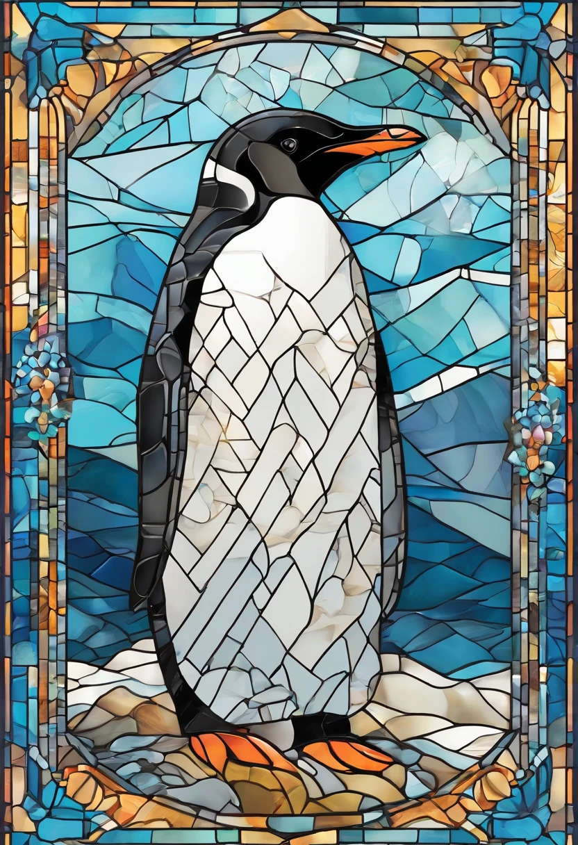 There is a cute penguin sitting in the snow, Penguin 0, Fat Penguin Unity Asset, fat penguin, penguin, penguin, Anthropomorphic penguins, Pingu, Blue Penguin, Shading Vector Art, very detailed illustration, illustratio, highly detailed Vector art, laurent durieux, Inspired by Tom Whalen, Detailed vector art