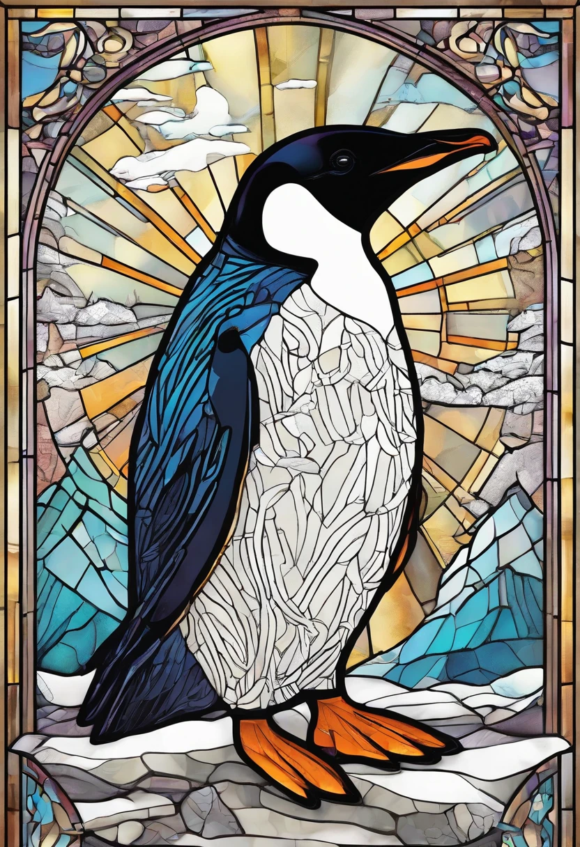 There is a cute penguin sitting in the snow, Penguin 0, Fat Penguin Unity Asset, fat penguin, penguin, penguin, Anthropomorphic penguins, Pingu, Blue Penguin, Shading Vector Art, very detailed illustration, illustratio, highly detailed Vector art, laurent durieux, Inspired by Tom Whalen, Detailed vector art
