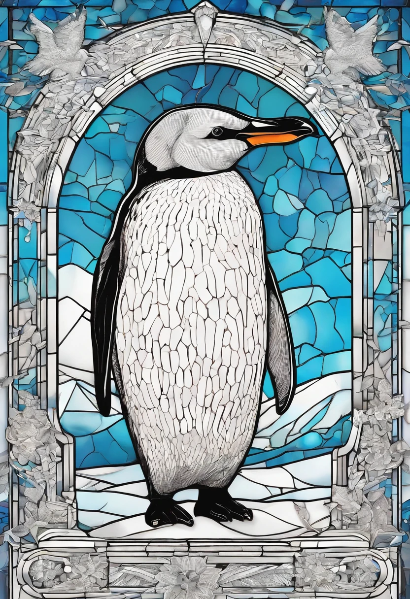 There is a cute penguin sitting in the snow, Penguin 0, Fat Penguin Unity Asset, fat penguin, penguin, penguin, Anthropomorphic penguins, Pingu, Blue Penguin, Shading Vector Art, very detailed illustration, illustratio, highly detailed Vector art, laurent durieux, Inspired by Tom Whalen, Detailed vector art