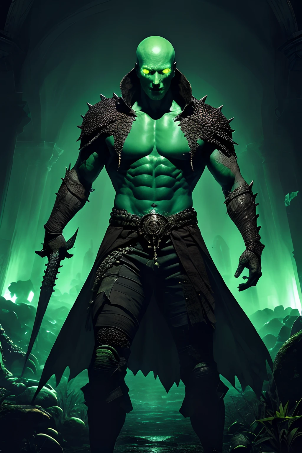 (papel de parede 8k extremamente detalhado), An average photo of a necromancer reptilian man, intrincado, alto detalhe, Dramatic