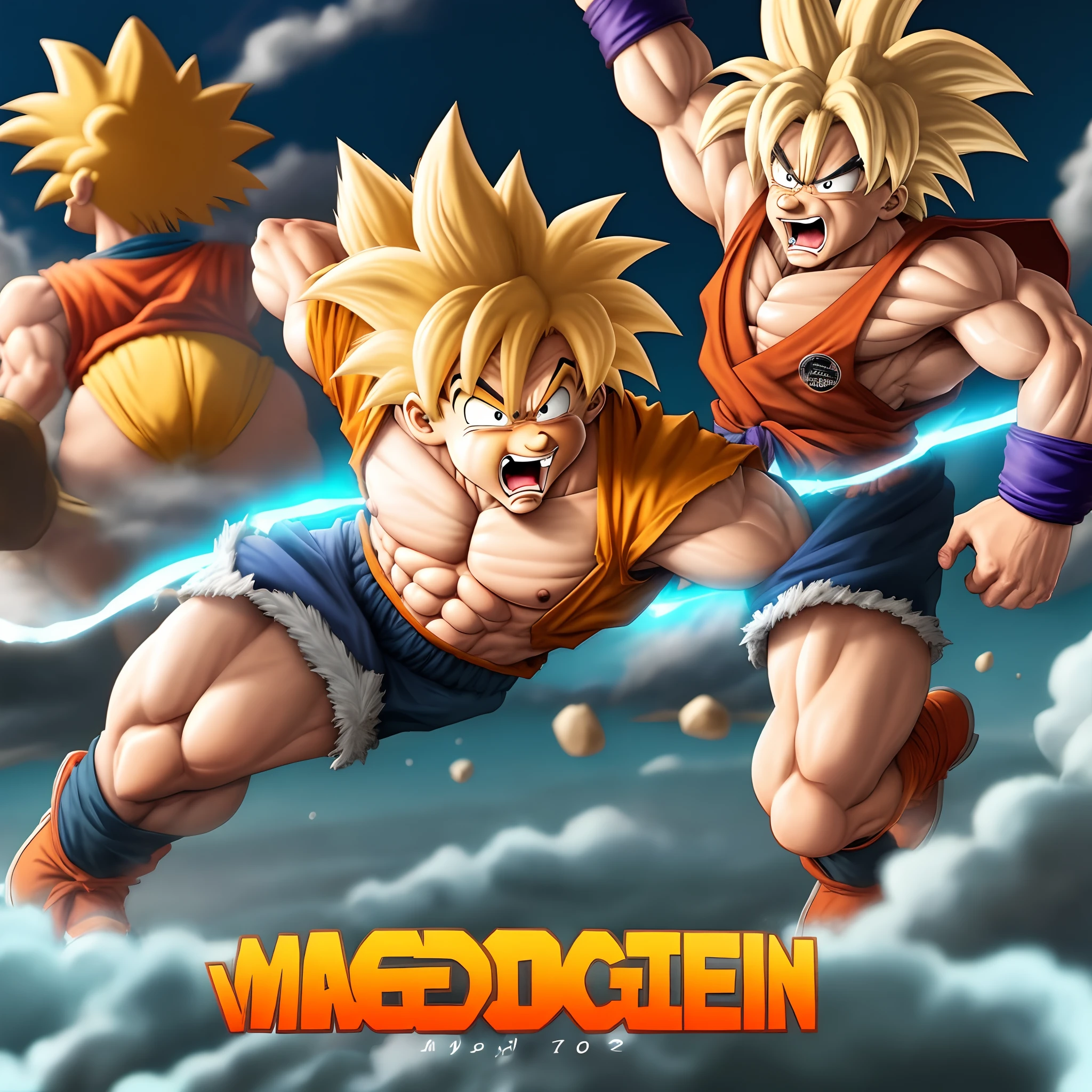 Make me a Goku character mixed in with The Simpsons