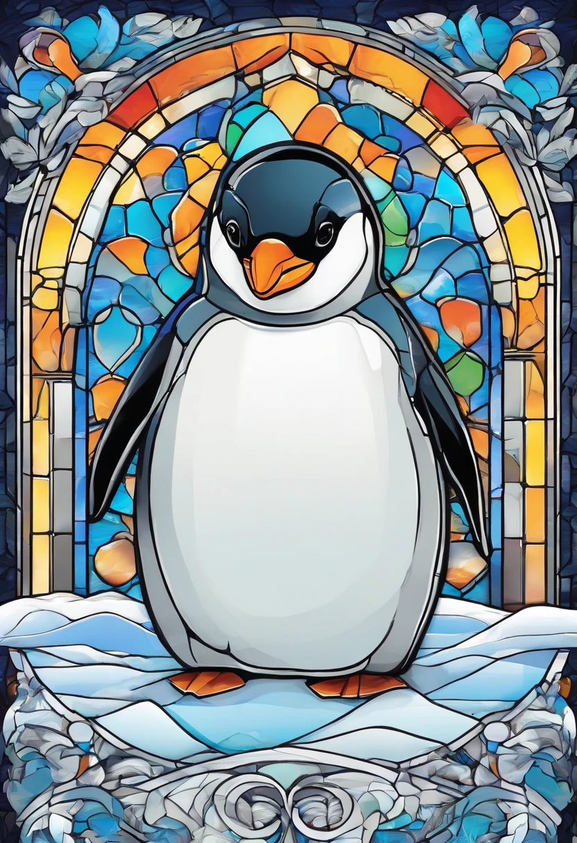 There is a cute penguin sitting in the snow, Penguin 0, Fat Penguin Unity Asset, fat penguin, penguin, penguin, Anthropomorphic penguins, Pingu, Blue Penguin, Shading Vector Art, very detailed illustration, illustratio, highly detailed Vector art, laurent durieux, Inspired by Tom Whalen, Detailed vector art