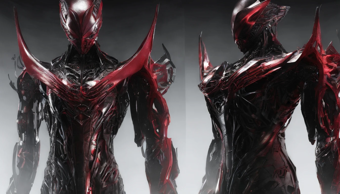 "An artistic depiction of the Scarlet Witch transformed into a mystical and technologically advanced robot. The art style combines the warping abilities of reality and the sorceress presence of the Scarlet Witch with the advanced design of a robot. The robot is set against the backdrop of spinning magical energies and futuristic technology, exuding an aura of enchantment and innovation. The transformation design perfectly integrates the red costume of the Scarlet Witch, along with his iconic headpiece and mystical powers, in robotic form. This image draws inspiration from both Marvel Comics and the aesthetics of science fiction, creating a captivating blend of magic and mechanical brilliance. The camera angle captures the robotic character in a fascinating and otherworldly pose. Rendering style combines metallic textures, magic colors, and dynamic lighting to emphasize the fusion of mysticism and advanced machinery."