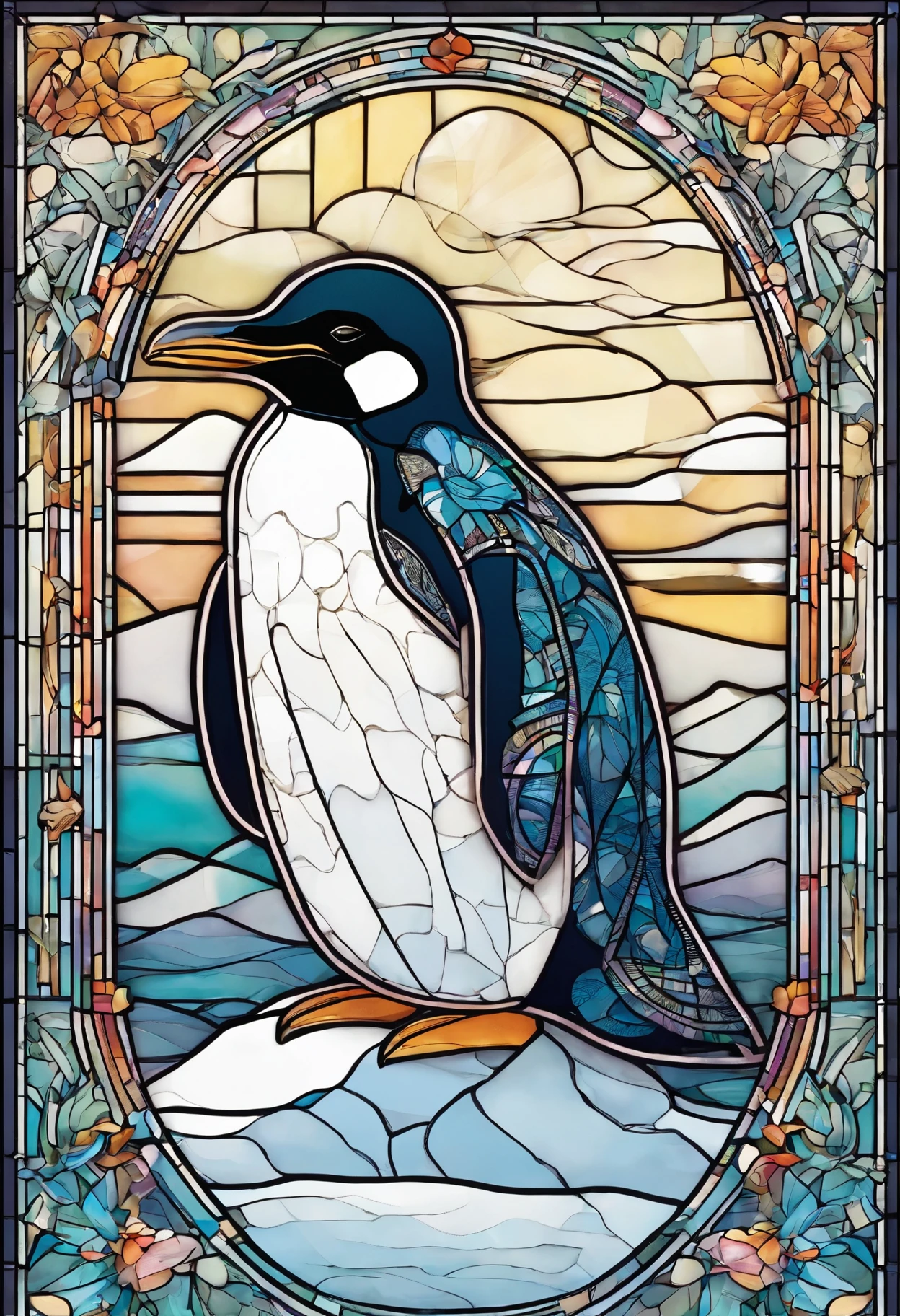 There is a cute penguin sitting in the snow, Penguin 0, Fat Penguin Unity Asset, fat penguin, penguin, penguin, Anthropomorphic penguins, Pingu, Blue Penguin, Shading Vector Art, very detailed illustration, illustratio, highly detailed Vector art, laurent durieux, Inspired by Tom Whalen, Detailed vector art