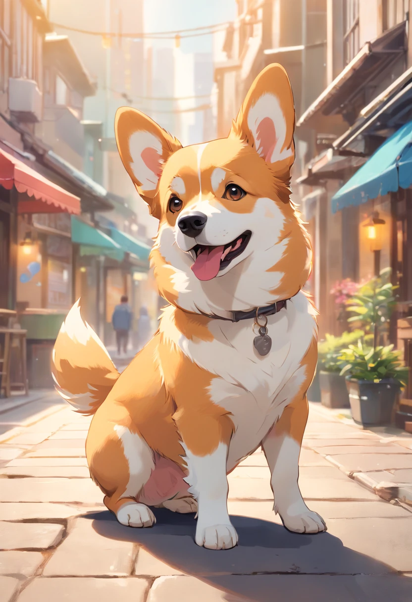 "Produces ultra-high-definition images that chic Pembroke Welsh Corgis, Classic Dog Pose. Using advanced macro photography techniques、Highlights the intricate details of the dog's coat, Standing ears, And expressive eyes and tongue are partially out. Place the camera at the dog's eye level, Create an intimate connection between the viewer and the dog's subject. Implement a wide aperture for a shallow depth of field, Make the dog stand out clearly against a gently blurred background. Improve lighting、Emphasizes the texture and contours of the dog's body, Using the software, Remove coarse shadows、, cosy atmosphere. Catch a dog in a relaxed position, But balanced, Show your flexibility and elegance. Try to capture the moment in natural movement, Stretching, grooming, etc., To convey a sense of authenticity. Implement post-processing techniques to improve image clarity, contrast, and color balance, Secure all aspects, From the dog's intricate patterns to its intense gaze, Rendered in stunning detail. Finally, Pembroke Welsh Corgi Dog conveys the gentle beauty and innate grace of the dog, Capture fleeting moments celebrating the unique essence of a dog's curiosity and balance."