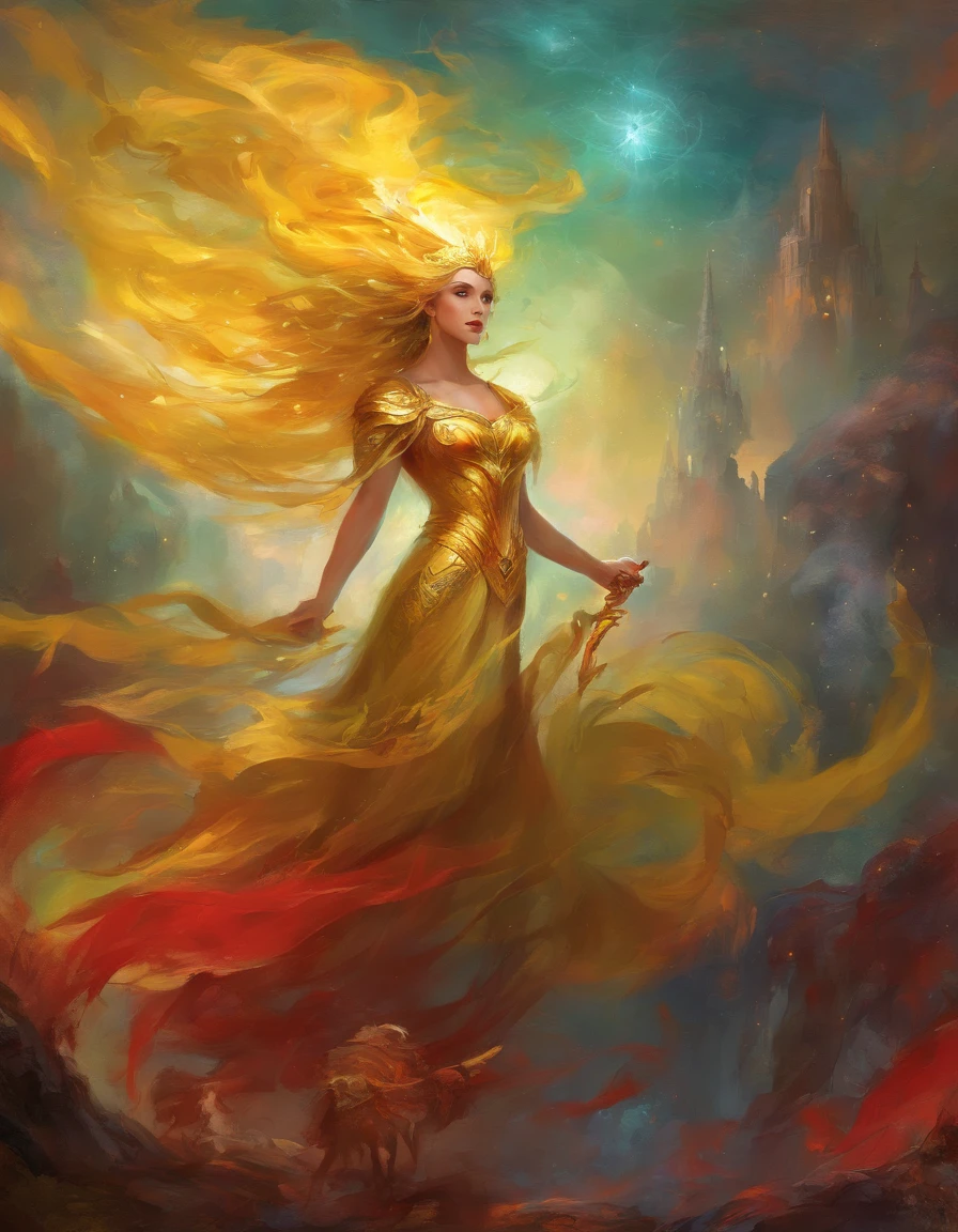 Crie uma pintura impressionistade um cavaleiro guerreiro assustador, neve, cinzas cosmicas, (olhando para a frente) , Sober, (fundo preto), UHD 8k, Very high quality for excellent printing. Lighting that highlights the figure in relation to the background, cores verde, amarelo e vermelho, artistic, intrincado