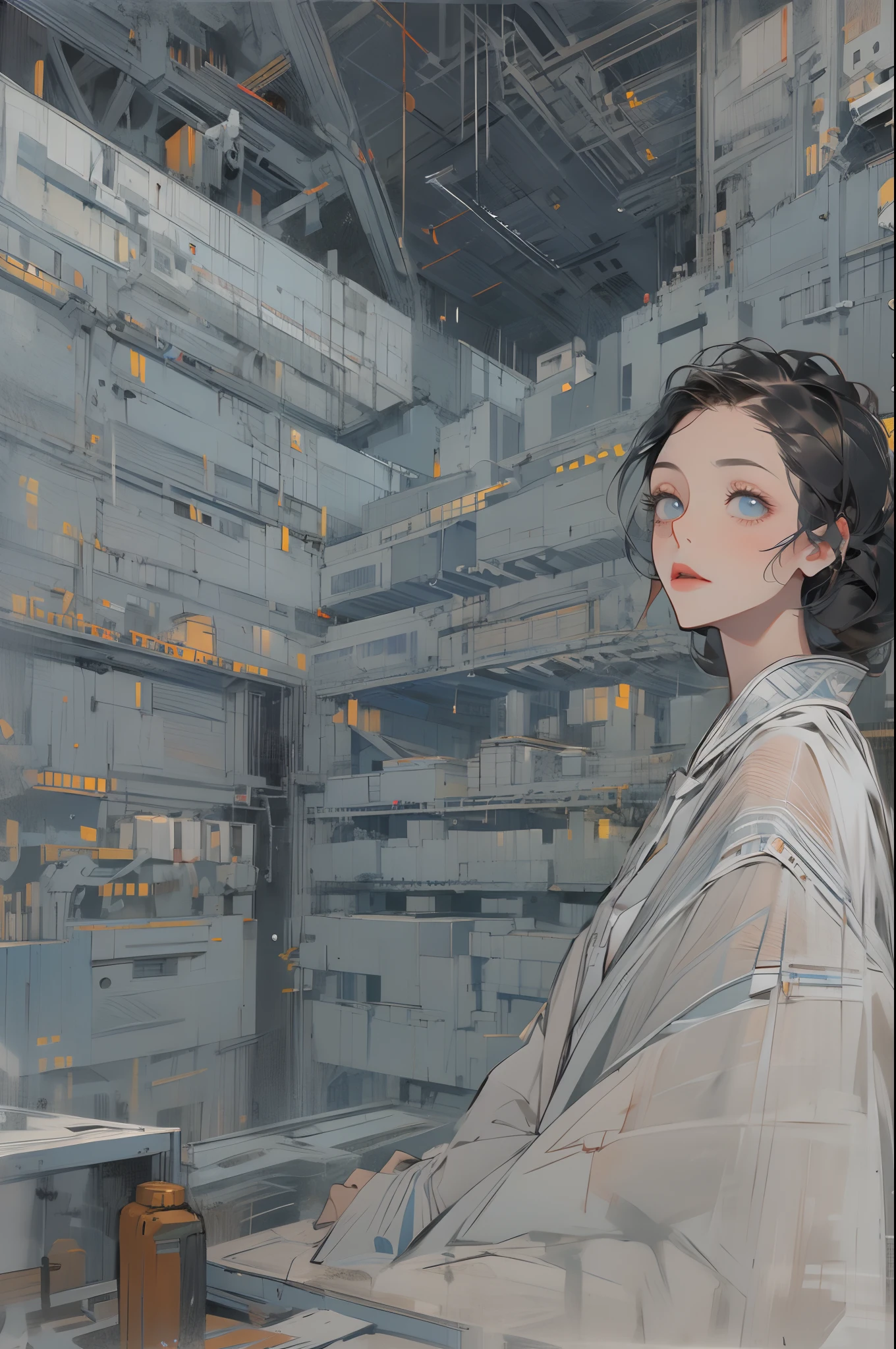 absurdres, highres, ultra detailed, (1girl:1.3),
BREAK
, brutalist art, raw concrete, geometric forms, architectural sculptures, bold textures, industrial aesthetic, unadorned surfaces
BREAK
, digital painting, virtual brushstrokes, versatile techniques, realistic textures, creative freedom, modern artistic expression
