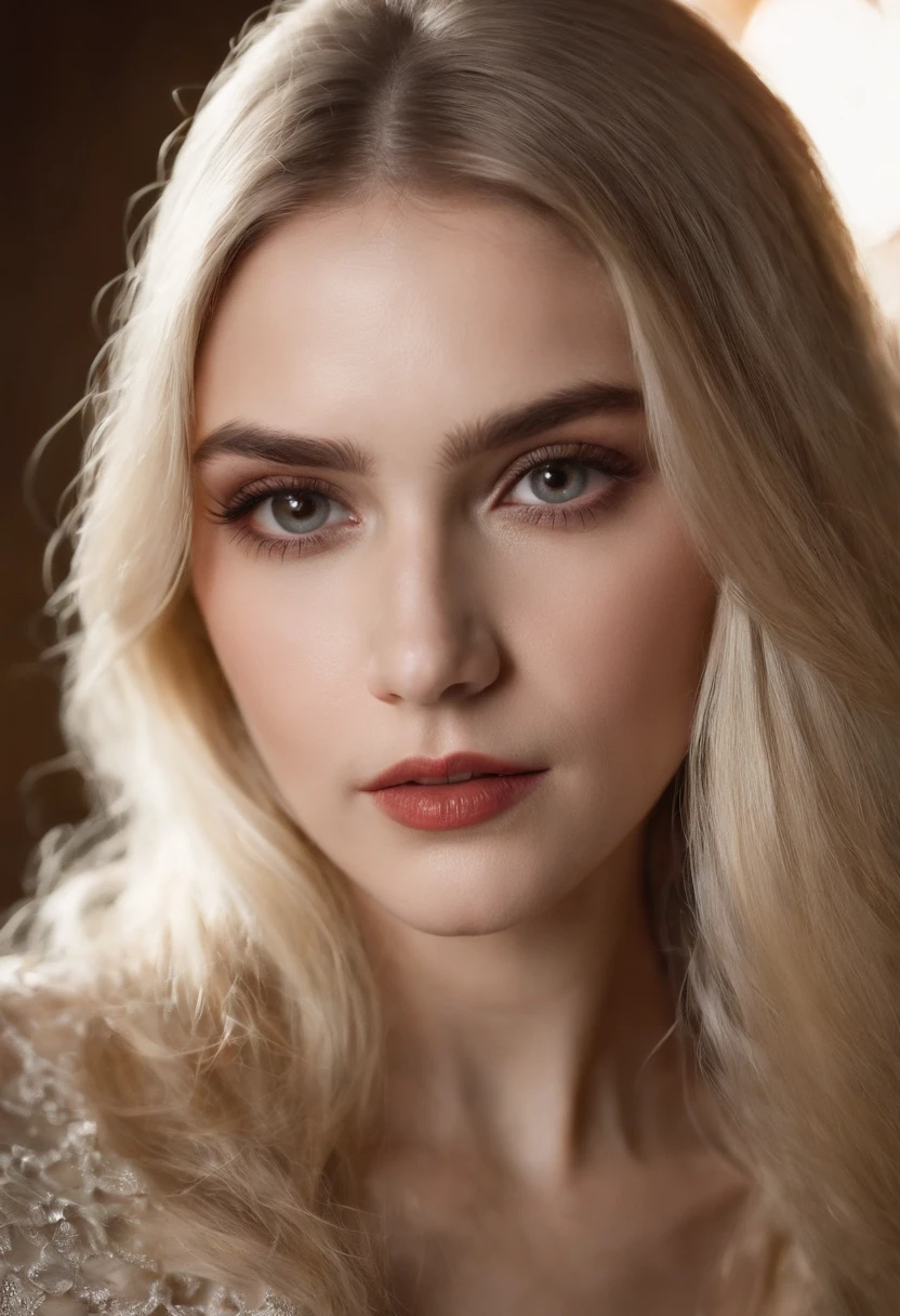 13-Year-Old Western European Vampire Girl Shoots Cover for Children's Fashion Magazine,Cara puntiaguda inmadura,Exponer colmillos afilados,cabello flotante NovaFrogStyle,pecho mediano,Top de encaje escotado extremadamente delgado,Cabello corto y suelto,Pale and rough skin,The finest details,Texturas detalladas de la piel,dramatic light,hermosas sombras,Mira el visor, cuerpo completo