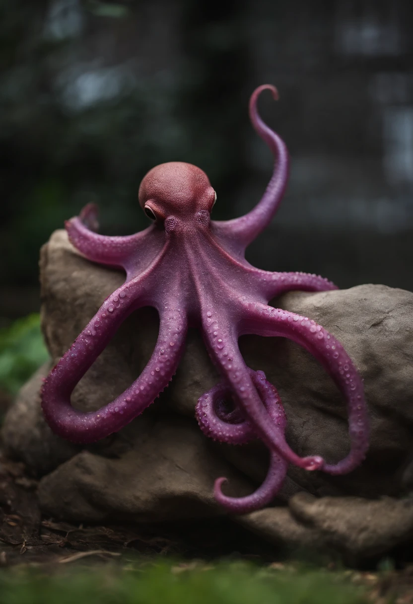 master part, melhor qualidade, [(A translucent purple octopus)+(((Vitreous skin)))] ,Luzes das estrelas，na cidade，fotorrealista, high resolution, circunstanciado, foco nítido