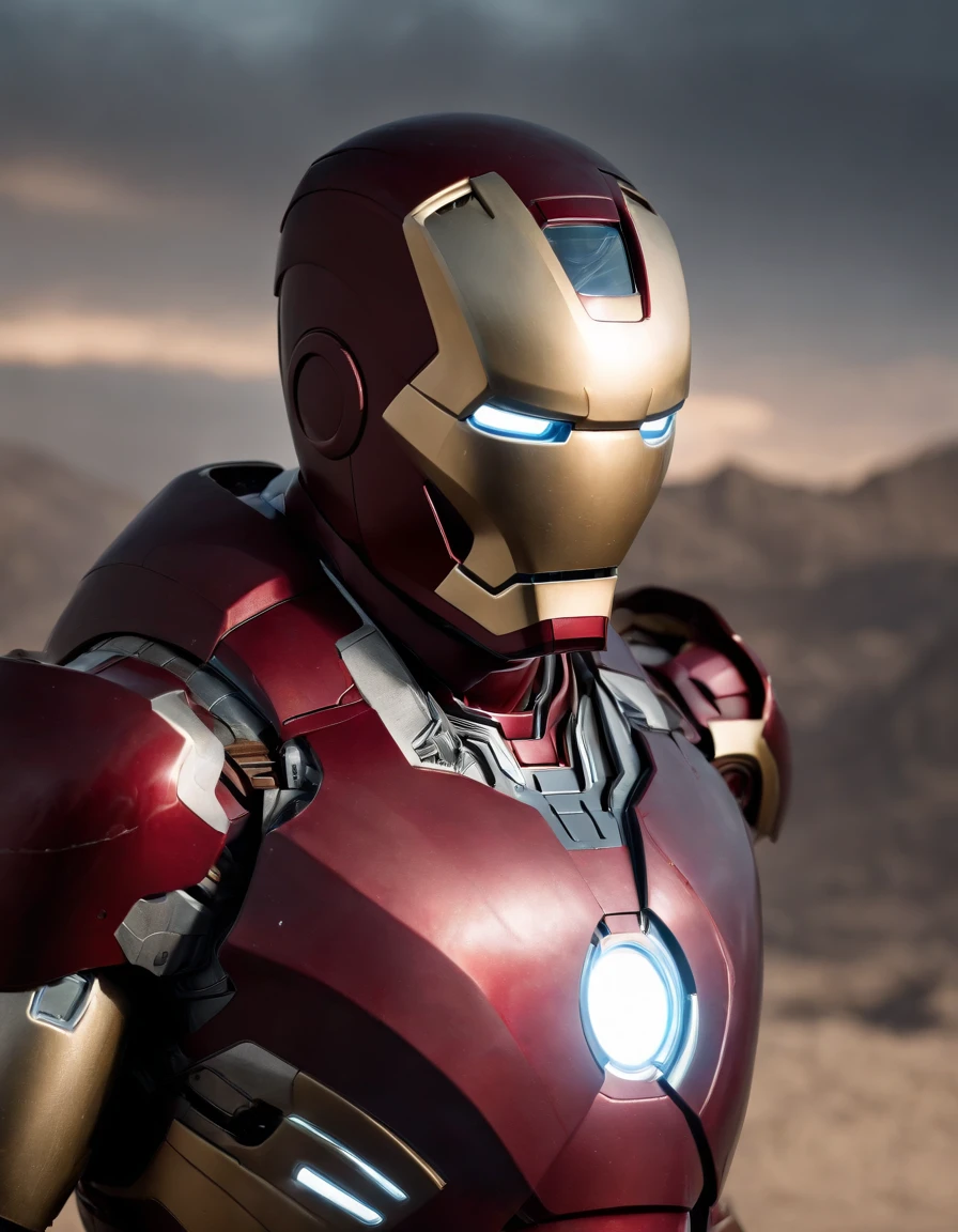 Under maintenance broken iron man armor, broken, Ultra-Realistic. Ultra-Detailed. Ultra-Sharp Hi-Res. 8K.