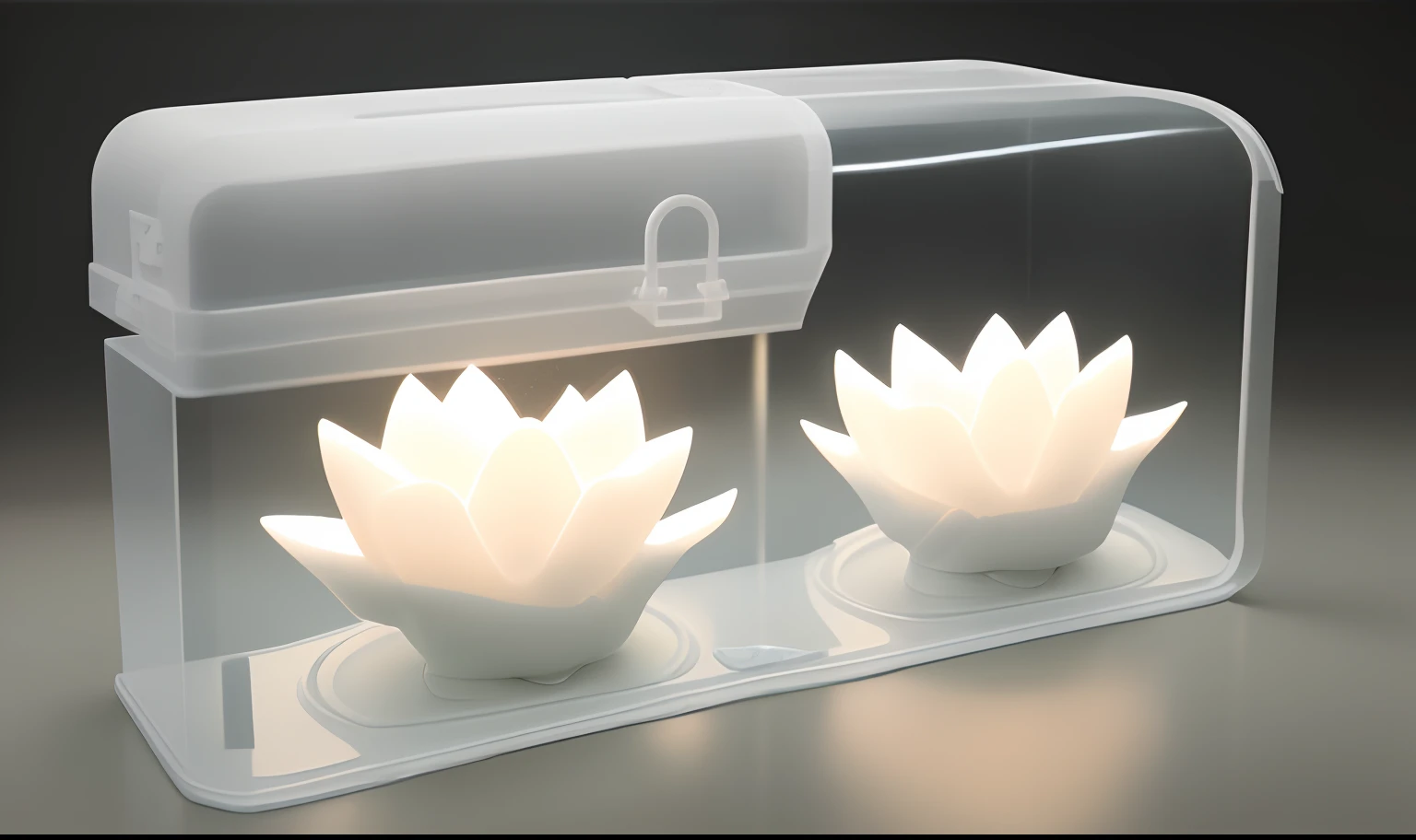 White plastic enclosure、Shines