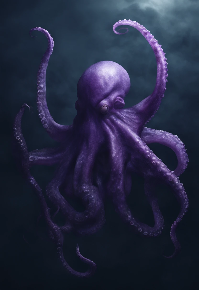 master part, melhor qualidade, [(A translucent purple octopus)+(((Vitreous skin)))] ,Luzes das estrelas，na cidade，fotorrealista, high resolution, circunstanciado, foco nítido
