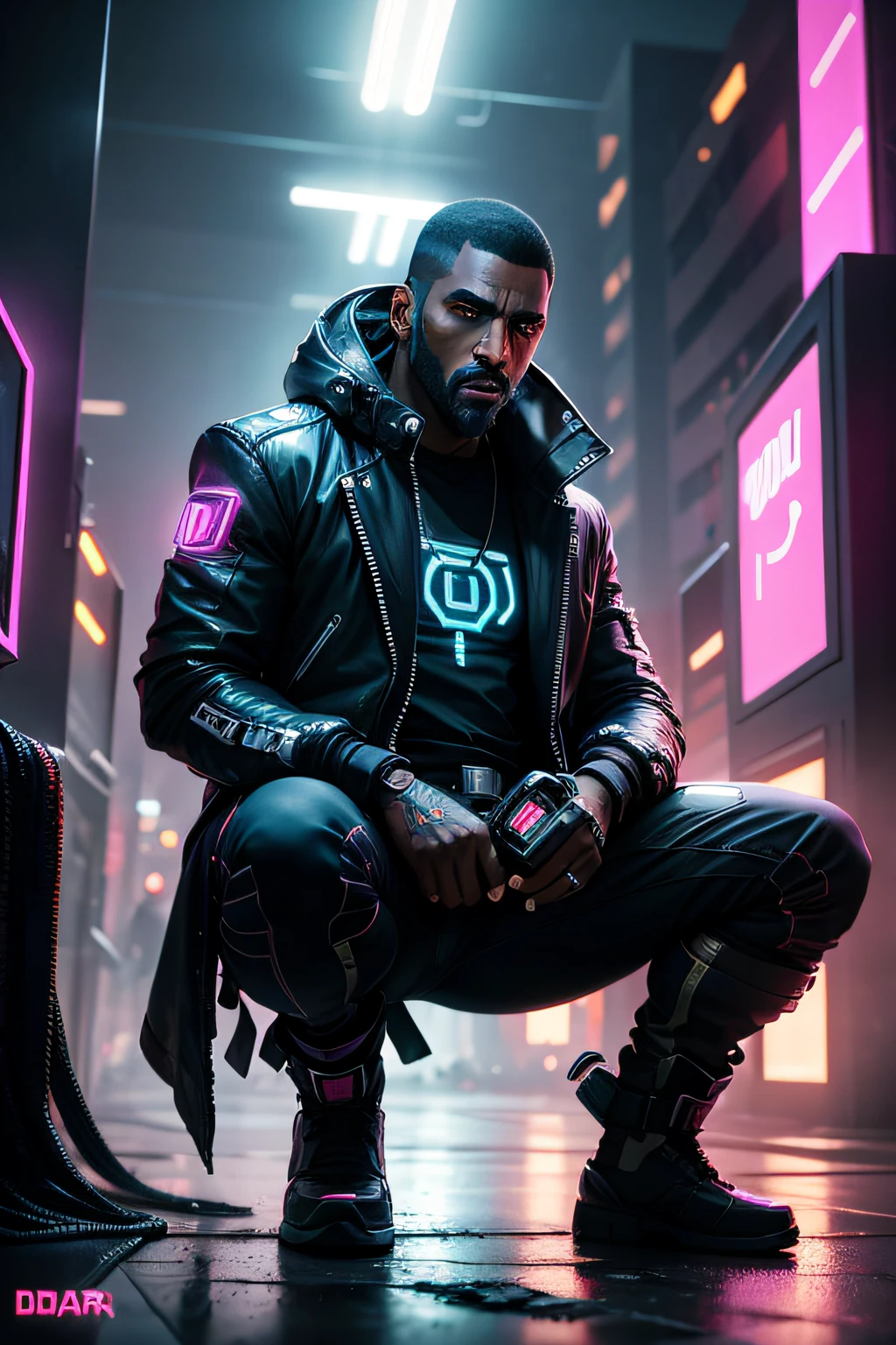 cyber punk Idris Elba