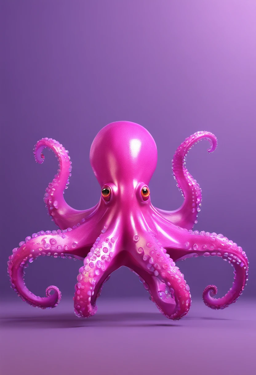 master part, melhor qualidade, [(A translucent purple octopus)+(((Vitreous skin)))] ,Luzes das estrelas，na cidade，fotorrealista, high resolution, circunstanciado, foco nítido