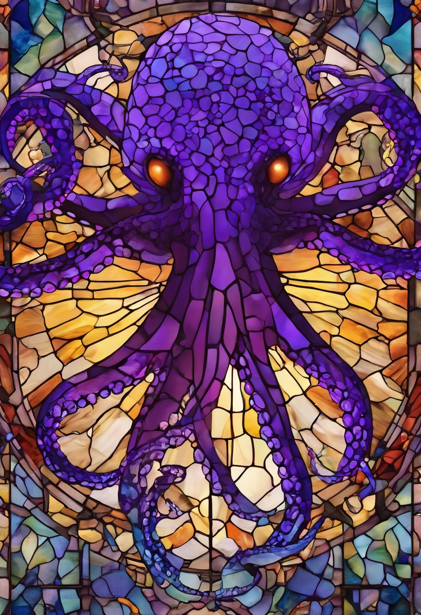 master part, melhor qualidade, [(A translucent purple octopus)+(((Vitreous skin)))] ,Luzes das estrelas，na cidade，fotorrealista, high resolution, circunstanciado, foco nítido