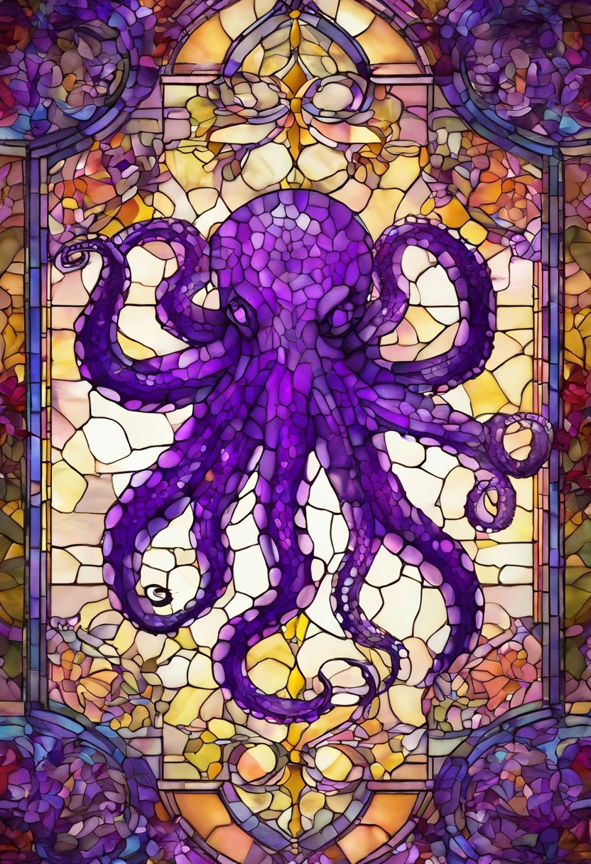 master part, melhor qualidade, [(A translucent purple octopus)+(((Vitreous skin)))] ,Luzes das estrelas，na cidade，fotorrealista, high resolution, circunstanciado, foco nítido