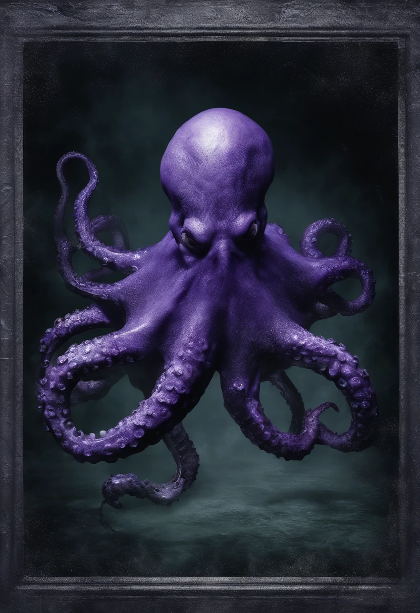 master part, melhor qualidade, [(A translucent purple octopus)+(((Vitreous skin)))] , destruindo um navio do ano 1800, luta de polvo com navio,Luzes das estrelas，na cidade，fotorrealista, high resolution, circunstanciado, foco nítido