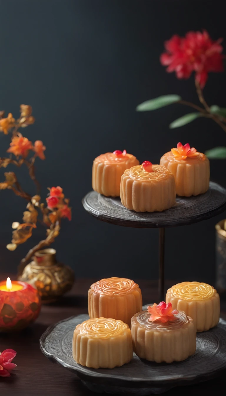 Mid-Autumn Festival, Reunion, full moon, the night, （Cantonese mooncakes）, teas, the fruits, edgBunny, Chang'e rushes to the moon, symetry, High detail, romanticism lain, Sparkle, god light, Ray tracing, hyper HD, retinas, Masterpiece, ccurate, Super detail, High details, High quality, Best quality, A high resolution, 16k, Anatomically correct