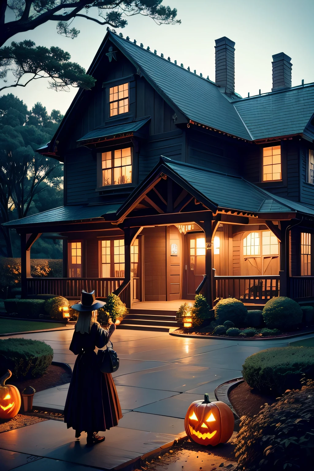 Halloween、Americans、Large house、Party in the large garden