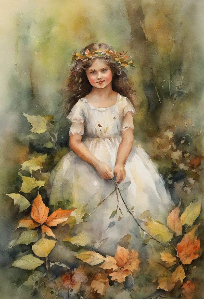 uma menina elfa bonita、Penas de fadas、em bosques