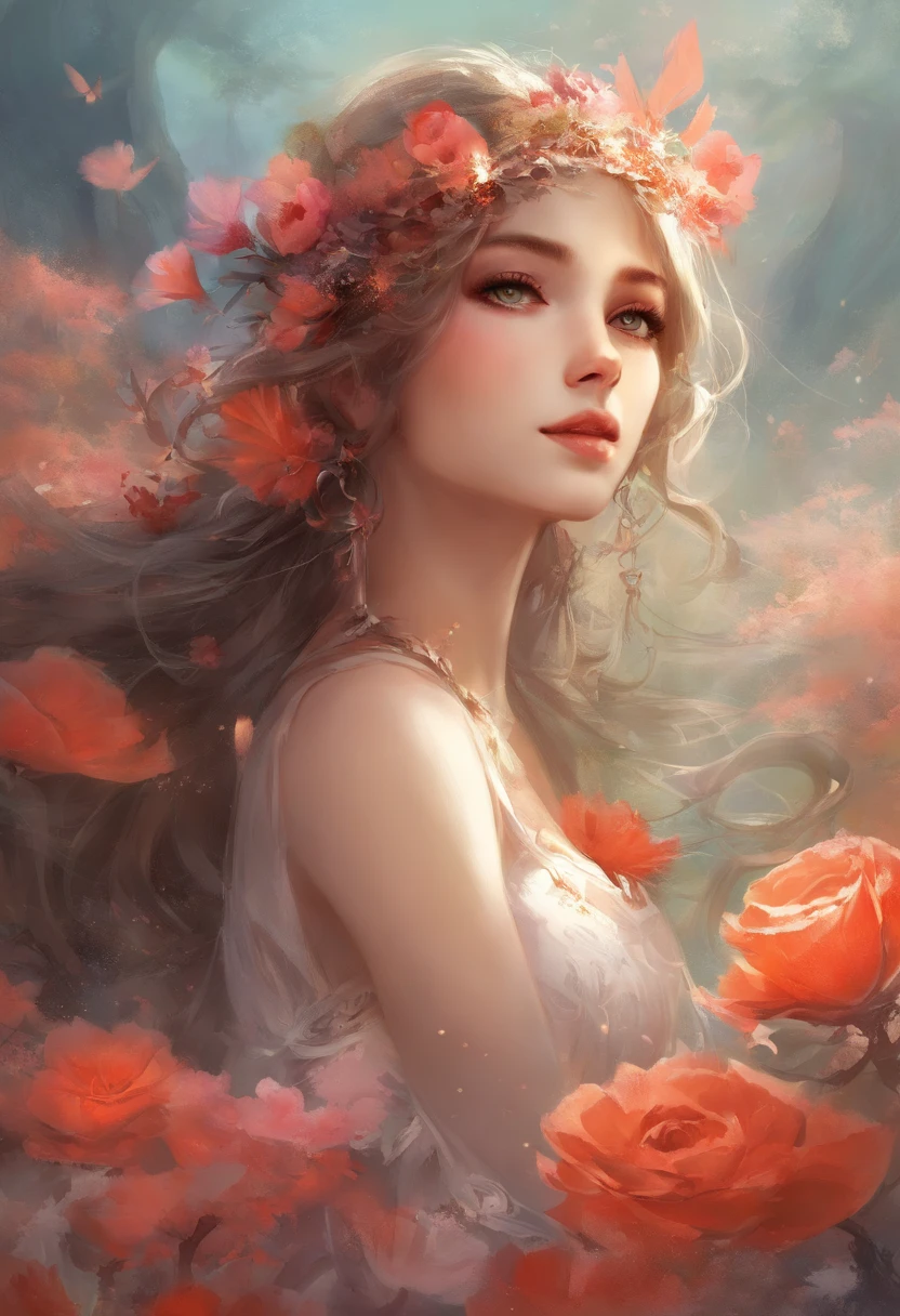master part:1.2, melhor qualidade), Realistic, (imagem real, detalhes intrincados, profundidade de campo), (1girl, sozinho), compor, separated-lips, altamente detalhado, rosto perfeito, (dentadura da pele), coxas grossas, quadris largos, cintura pequena, alto, glossy coral lips,, (A girl in a wedding dress with flowers in her hands )), sexy, Corar, Mikasa, AOT