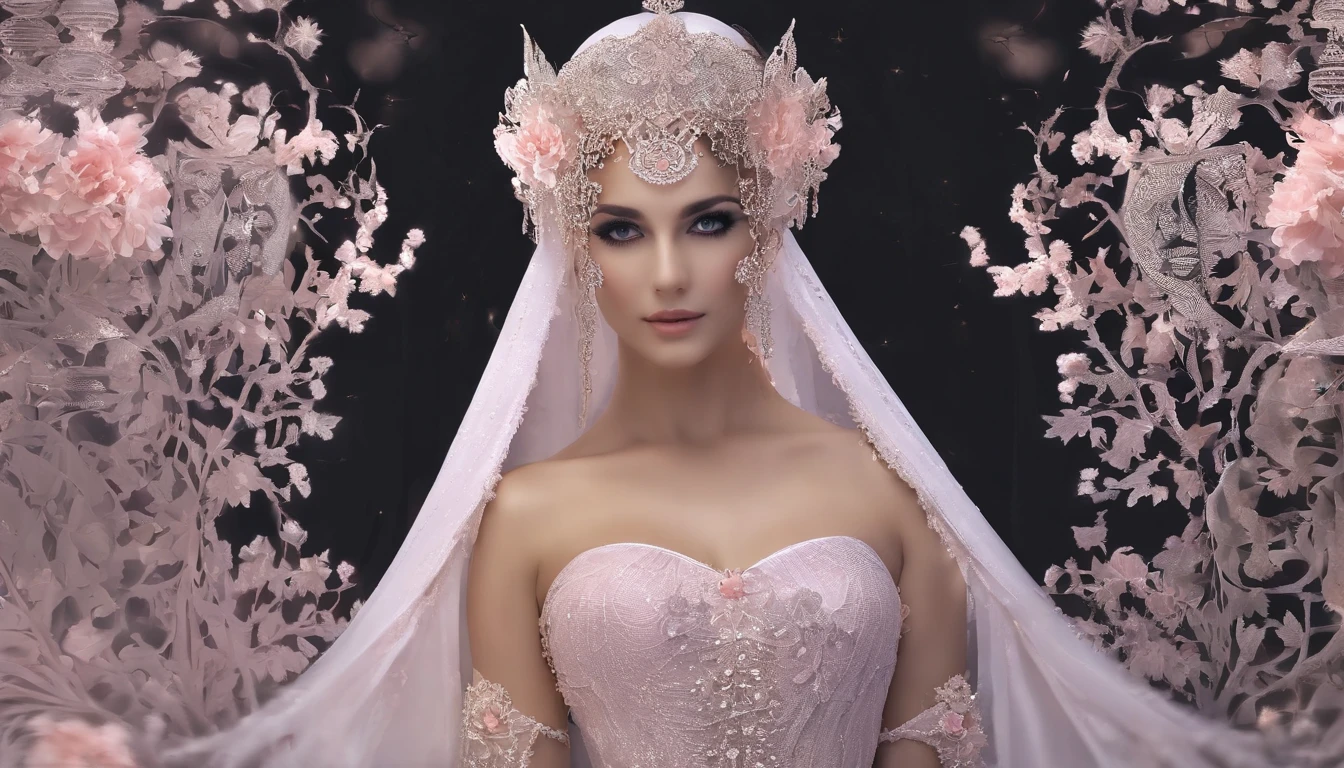 foto de lyndacarter (Olhando:1.5) no espectador, corpo ineiro, (master part:1.3), (melhor qualidade:1.2), ultra high-resolution, Beautiful, (detalhes intrincados), Unity 8k papel de parede, ultra detalhado, Beautiful, aesthetic, perfect lighting, Ultra Detalhado, tiro de corpo inteiro, (Skindentation: 1.5), realista, realista, (obra-prima: 1.5), arte conceitual, detalhes intrincados, altamente detalhado, realista, octane rendering, 8K, motor irreal, dinamic pose, melhor qualidade, alta resolução, (rosto realista: 1.1), (hiper-realismo: 1.1) , ((full_body)), olhos perfeitos, (pele brilhante: 1.2), ((penteado))), ((perfect hands))), (fundo muito detalhado), ((dynamic background), Vestindo um manto, (((Manto de fluxo))), ((Olhos detalhados, Olhos de alta qualidade, Rosto de alta qualidade)), vestido rosa claro extremamente complexos, magical robes)