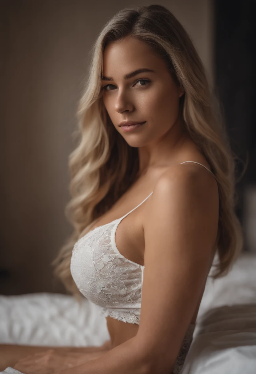 arafed woman fully , sexy girl with blue eyes, ultra realistic, meticulously detailed, portrait sophie mudd, blonde hair and large eyes, selfie of a young woman, bedroom eyes, violet myers, without makeup, natural makeup, looking directly at the camera, face with artgram, subtle makeup, stunning full body shot kneeling on bed, in bedroom, medium to large size bust, nipples showing, no bra, no bottoms,stunning full body shot in a bedroom, medium to large breast, exposed breast, exposed bottoms, wearing nothing, nipples showing, shaved bottom region,