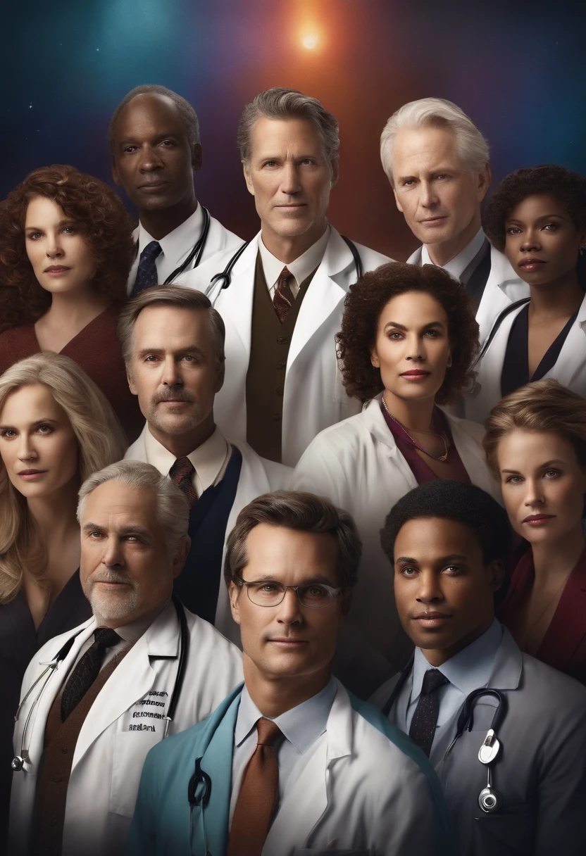 Make several white doctors and one black in the middle