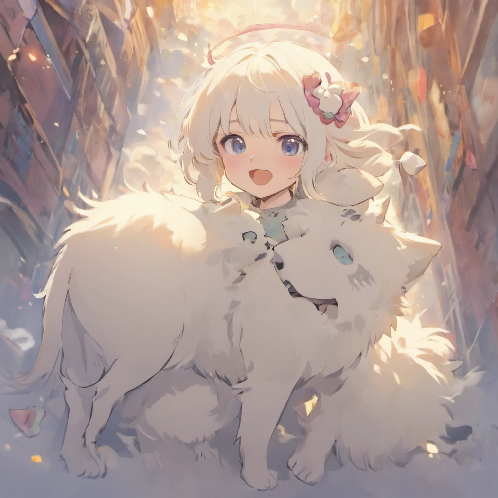 (NSFW:0.9),(little girl:1.4), solo, full body, sitting, dynamic angle, white hair, flat chest, frilled, 3yo, brown hair, long hair, night, starry sky, dark, sleepy, want to sleep, animal ears hood, holding teddy bear, covered breasts,shy, blush,A young girl in pajamas holding a large stuffed animal, with a shy expression on her face, in a bedroom setting, The composition should exude a blend of sensuality and innocence, The background should be visually captivating,