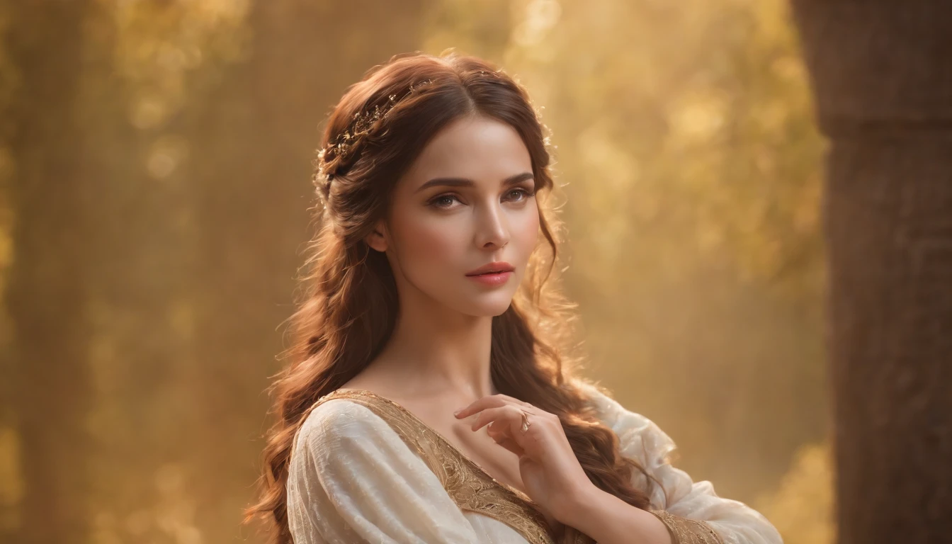 (best quality,4k,8k,highres,masterpiece:1.2), ultras-realistic, ultra-detailed, professional, HDR, high-definition, vivid colors, sharp focus, fine art painting, studio lighting, physically-based rendering, bokeh, biblical characters, Solomon's Wife, spiritual atmosphere, ancient biblical setting, exquisite facial features, elegant and graceful figure, detailed costume, radiant expression, flowing hair, divine beauty