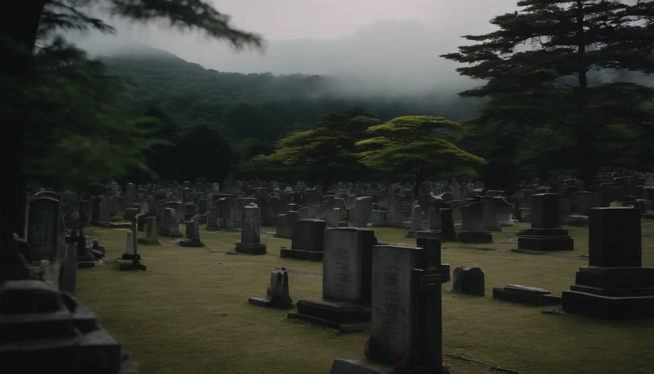 Cemetery at night、She is beautiful、Her whole body is illuminated by the moonlight、Ghost of a beautiful  girl standing in a cemetery in France:1.33、hyper pretty face、Looking sad:1.35,(16 K,8K、masuter piece、​masterpiece、Highest image quality, Ultra-photorealistic photos)、Super beautiful  pointing upwards、full body photographed:1.34