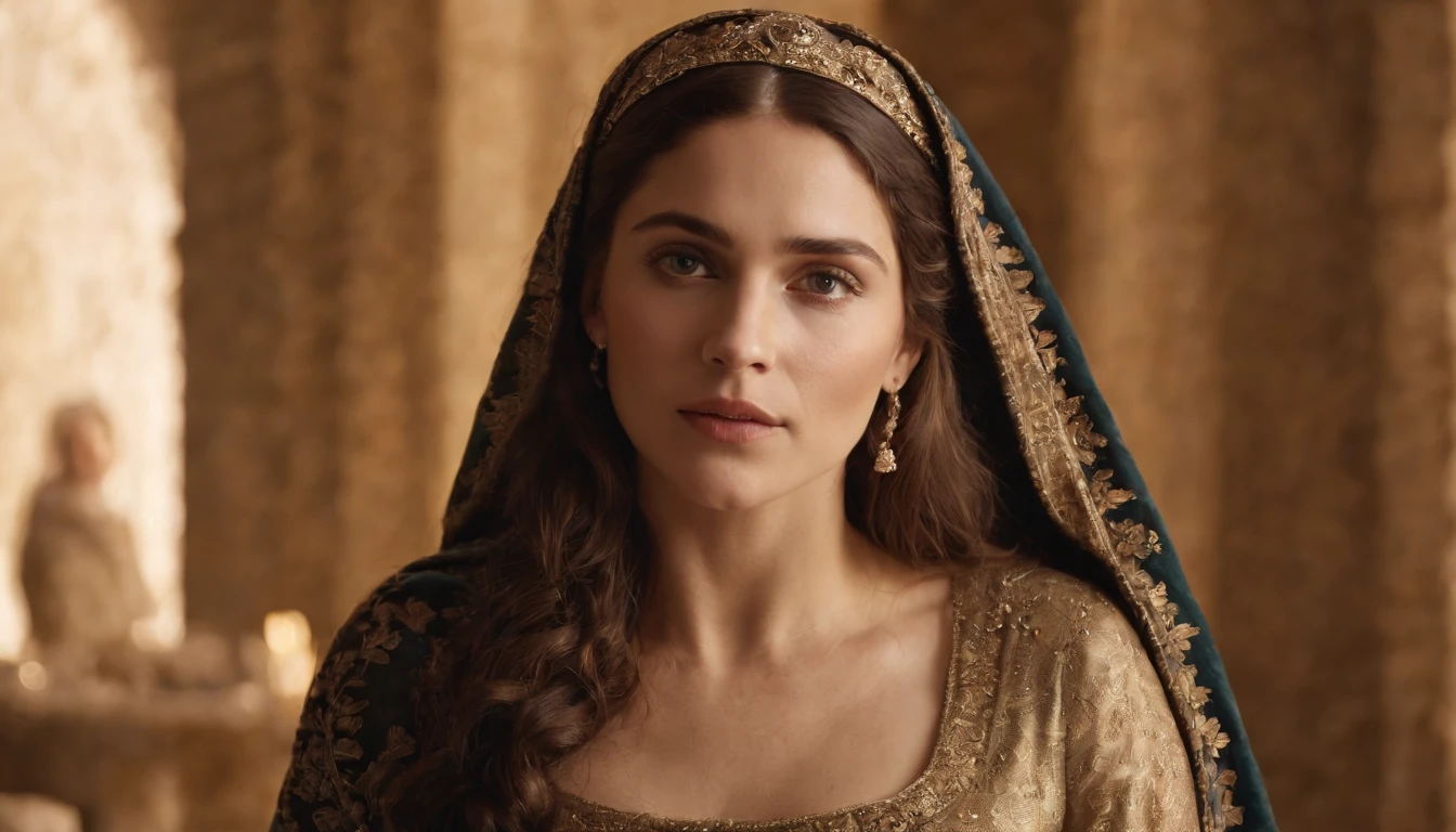 Characters from the Holy Bible, Ultra realistic 16x9 image with lots of enhanced detail, Solomon's Wife, vila