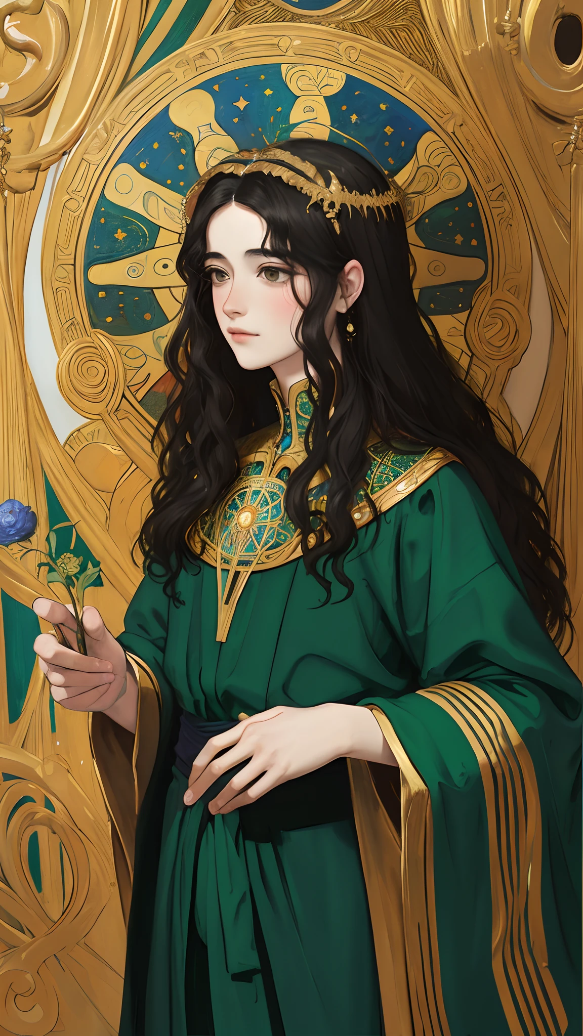 (master part), (best quality), pintura de jovem bonito, Fotografia conceitual, menino de cabelos laranjas, olhos azuis, sardas nas bochechas, raios de sol atingindo, Mucha Klimt e Tom Bagshaw, Alberto Lynch, inspirado em Gaetano Previati, Gustavo Klimt 4 K, Gustavo Klimt 4K, Estilo Gustav Klimt, Pre - Beautiful Raphaelite, Art Nouveau hiperrealista, Pre-Raphaelite oil painting