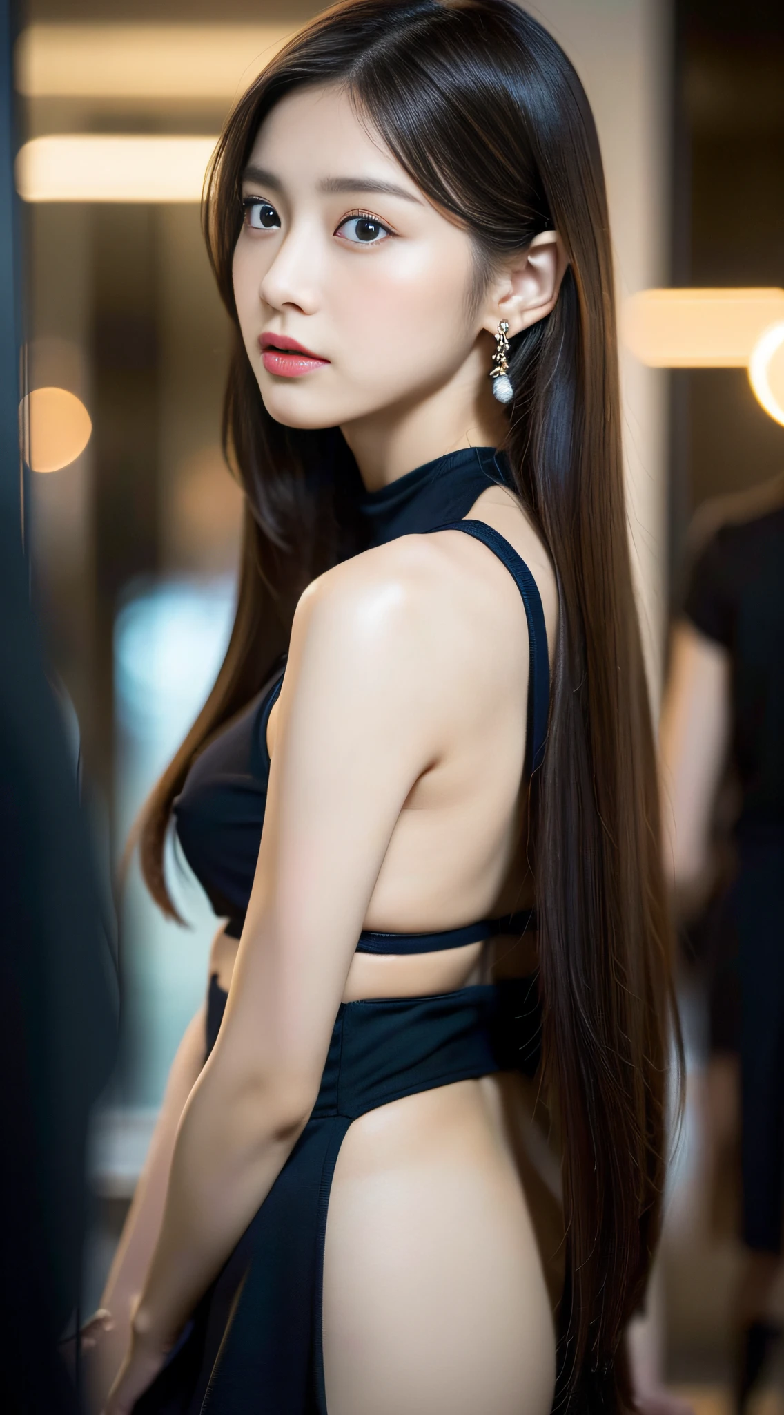(((32K,very high res, high detailing, highly accurate,Masterpiece Girl 1))),Raw photo & realistic atmosphere,beautiful dark blue eyes,Detailed mouth,Glossy lips,Detailed eyebrows,Soft white skin that shines with every detail,,Eyes drawn in detail、Very beautiful eyes with azure eyes,Detailed lips、Very beautiful face,Very well-formed face、Lifelike face,shiny beautiful lips,Beautiful eyebrows,Infinite reality,Best design,(Insanely cute Japan ,Healthy style,Beautifully shaped breasts,Very cute beautiful girl,Little Girl:1.5)al Makeup,Japanese ido,Korean Idols,Young sensual idol,Moist eyes,Dark beautiful eyes,Beautiful butt,beauty legs,,camel's foot,,Skinny Fingers,Detailed elongated legs:1.3),超A high resolution、,Natural and realistic face,Back lighting,Pure eyes are too cute,(((photorealisim,Photograph the whole body))),,Reality Live Action,(Fashionable earrings,,a necklace,A bracelet,gyuru,Glossy nail art:1.6),(Dark Red Schoolgirl Cosplay Fashion,Detailed sexy underwear,Overexposed Chest Fashion,Slit skirt,Calm and fashionable 19 year old loli girl,light brown hair,t-cut,独奏,full body Esbian,Show full-body fashion,Natural makeup close to no makeup,Leaning forward,Slouched,Upper body close-up,breast closeup,From directly above, Shot from the sky Face approaching and waiting for kiss,Enraptured look:1.7),Night in Shibuya waiting for the start