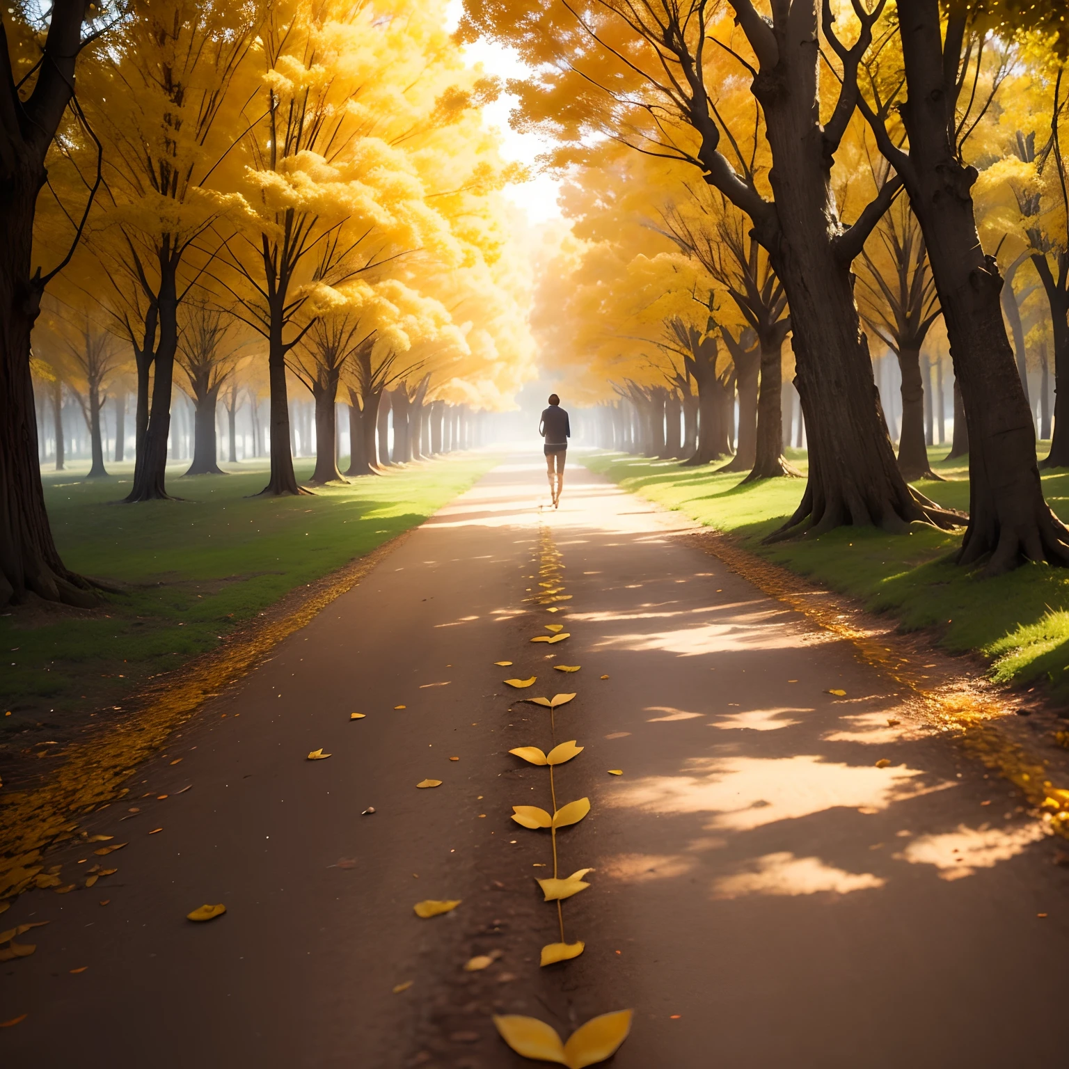 Prompt 1: Create an image of a golden tree with heart-shaped golden fruits and footprints on the ground sticking out of the tree. Imagine a beleza dessa imagem, with the sun's rays reflecting off the golden tree and highlighting the bright hearts hanging from the branches. The footprints on the ground, simbolizando o caminho percorrido por aqueles que encontraram o amor, add a magical touch to the scene. Let your imagination fly and create that breathtaking image!