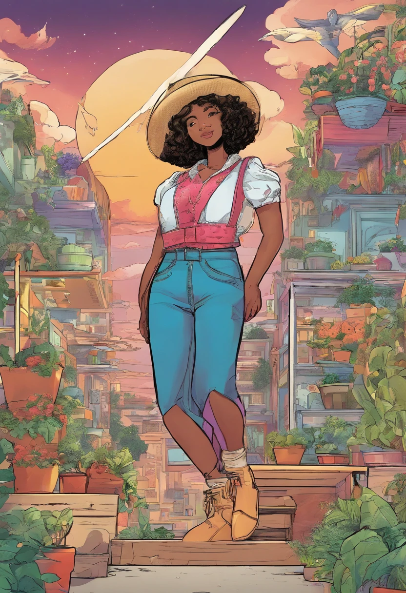 A girl who grows taller and taller