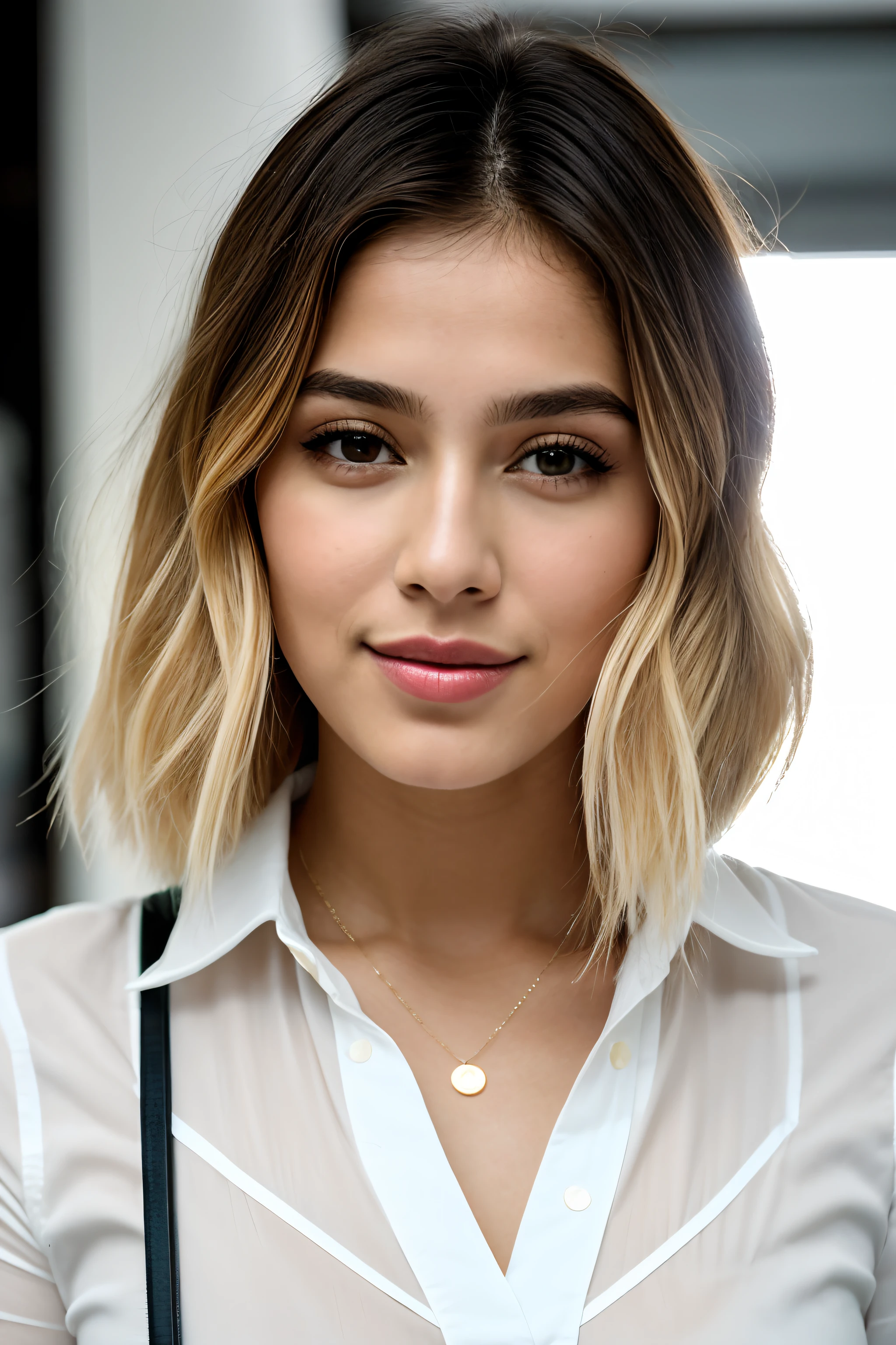 Foto RAW, foto retrato do rosto da bela 26 y.o mulher, cara bonito, usando vestido preto, cara feliz, sombras duras, Cinematic Shot, dramatic lighting Woman 23 years old oval face delicate and soft, Queixo redondo, blond hair Sobrancelha angular,nariz pequeno e arrebitado,labios grandes e bem desenhados,olhos grandes e amendoados verdes acinzentados, sentada em restaurante na italia vestindo um chanel classsico(Noite, Precisar, 8k, tmasterpiece:1.3)), corpo inteiroesbian, pernas longas, Focalors:1.2, figura perfeita mulher bonita:1.4, abdominais finos:1.1, ((Cabelos castanhos escuros, grandes quantidades:1.2 )), (Arreios，A camisa，Side head:1.2,), ((Chinese supermarket, :1.3)), Highly detailed facial and skin texture, Um olhar detalhado, Double eyelidm，Cabelos longos voadores，
