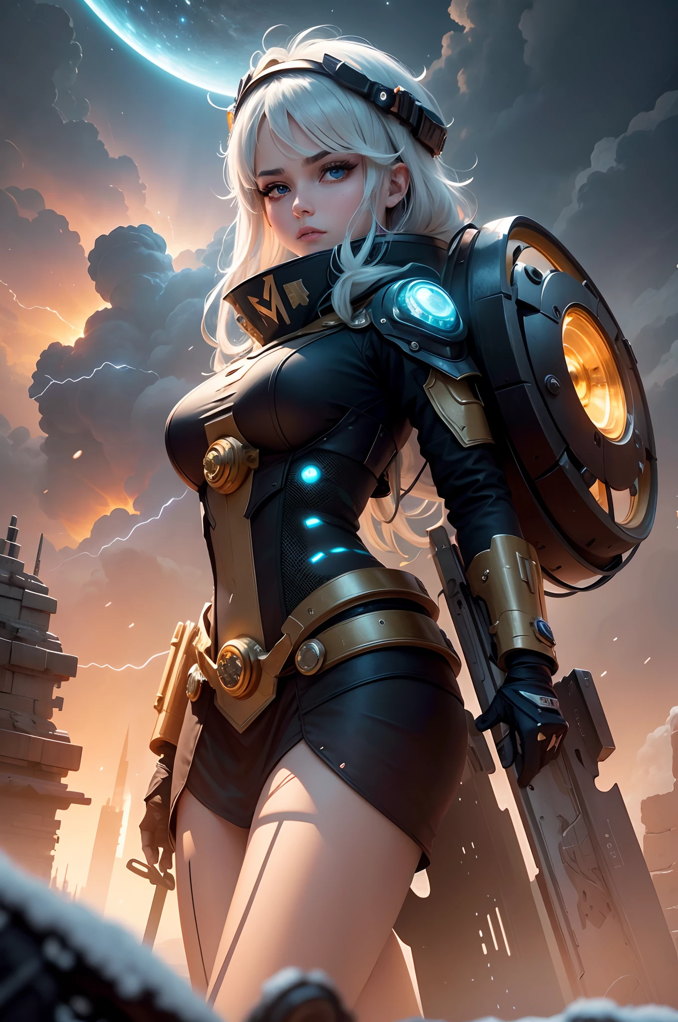 realistic visual effects,attractive beautiful,dramatic contrast,Gentle lighting,Delicate warmth,the soft light,hyper HD,Extremely colorful,best qualityer,Snow-whiteskin,8K high quality,Sexy goddess,A pair of big eyes are beautiful and moving,White skin,Makeup,Sexy outfit,Armed with futuristic modern weapons,gold;jewely;Blue Electric,【Background with】Large gears,Large gears,Doomsday ruins,Giant tornado,Strange sky,Lightning Thunder,The setting sun burns the dark clouds,Multiple planets,The end of the world,Multiple planets,Mards,Jupiter,Mercury,Strange sky,The Eiffel Tower,Egyptian pyramids,Great Wall of China,Giant Tornado ultra-futuristic car,Cool headlights。realistic visual effects,attractive beautiful,dramatic contrast,Gentle lighting,Delicate warmth,the soft light,hyper HD,Extremely colorful,best qualityer,Snow-whiteskin,8K high quality,Sexy goddess,A pair of big eyes are beautiful and moving,White skin,Makeup,Sexy outfit,Armed with futuristic modern weapons,gold;jewely;Blue Electric,【Background with】Large gears,Large gears,Doomsday ruins,Giant tornado,Strange sky,Lightning Thunder,The setting sun burns the dark clouds,Multiple planets,The end of the world,Multiple planets,Mards,Jupiter,Mercury,Strange sky,Giant Tornado ultra-futuristic car,Cool headlights realistic visuals,attractive beautiful,dramatic contrast,Gentle lighting,Delicate warmth,the soft light,hyper HD,Extremely colorful,best qualityer,Snow-whiteskin,8K high quality,Sexy goddess,A pair of big eyes are beautiful and moving,White skin,Makeup,Sexy outfit,Armed with futuristic modern weapons,gold;jewely;Blue Electric,【Background with】Large gears,Large gears,Doomsday ruins,Giant tornado,Strange sky,Lightning Thunder,The setting sun burns the dark clouds,Multiple planets,The end of the world,Multiple planets,Mards,Jupiter,Mercury,Strange sky,The Eiffel Tower,Egyptian pyramids,Great Wall of China,Giant Tornado ultra-futuristic car,Cool headlights。