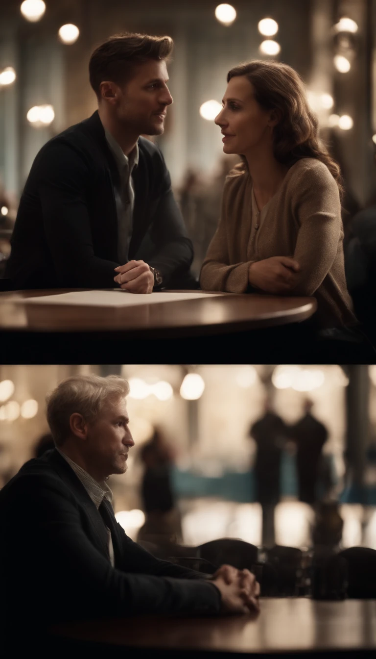Two people talking, Photorealistic