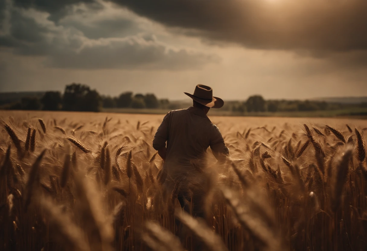 Masterpiece, best quality, (very detailed CG unified 8k wallpaper) (best quality), (best illustration), (best shade) nature harvest wheat, super meticulous , people working in the fields --v6