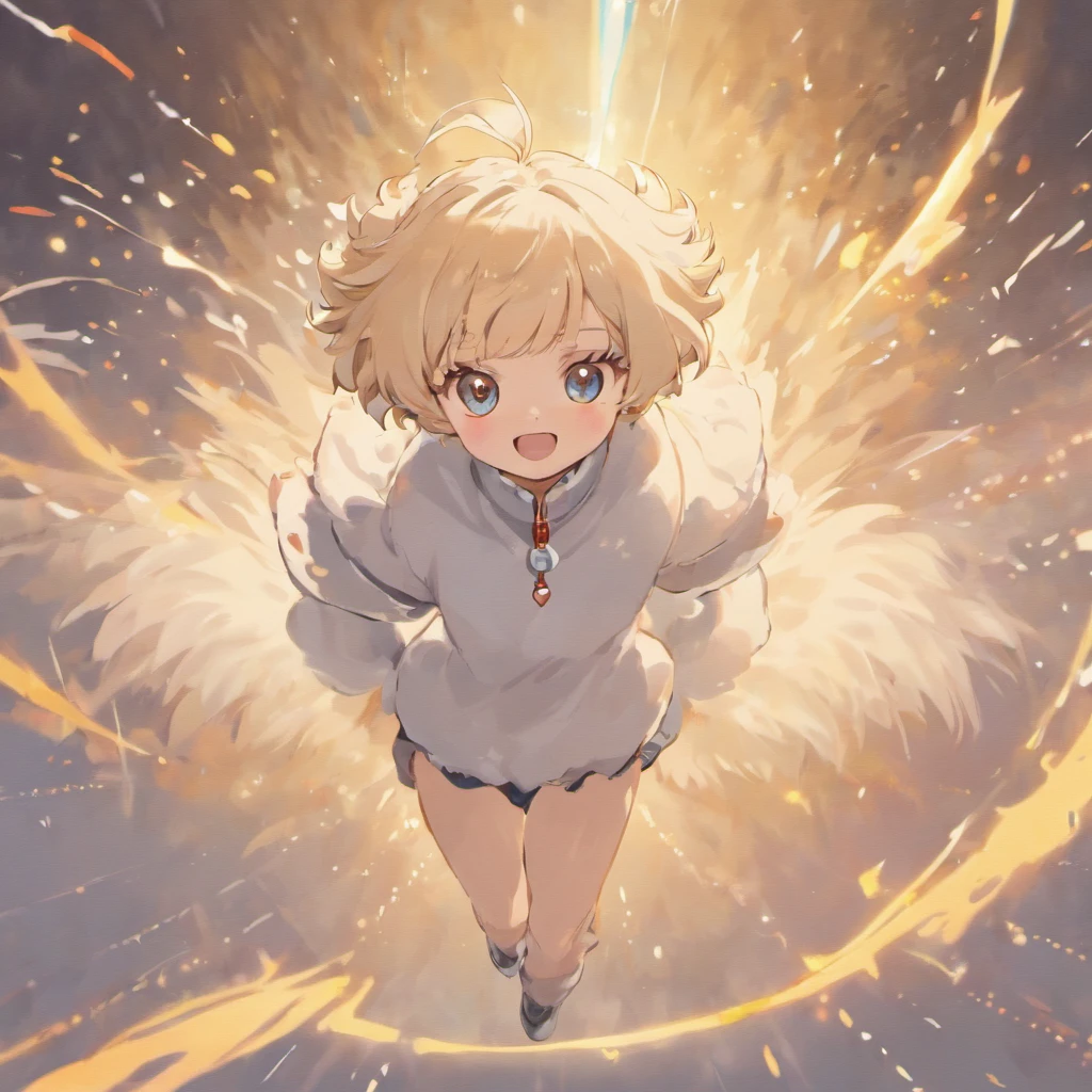 White hairs、One puppy、fluffy fur、White puppy、Vigorous、Puppy who loves anime、,, furry animal,Maltipoo puppy、Jumping、Golden Retriever Puppies、
