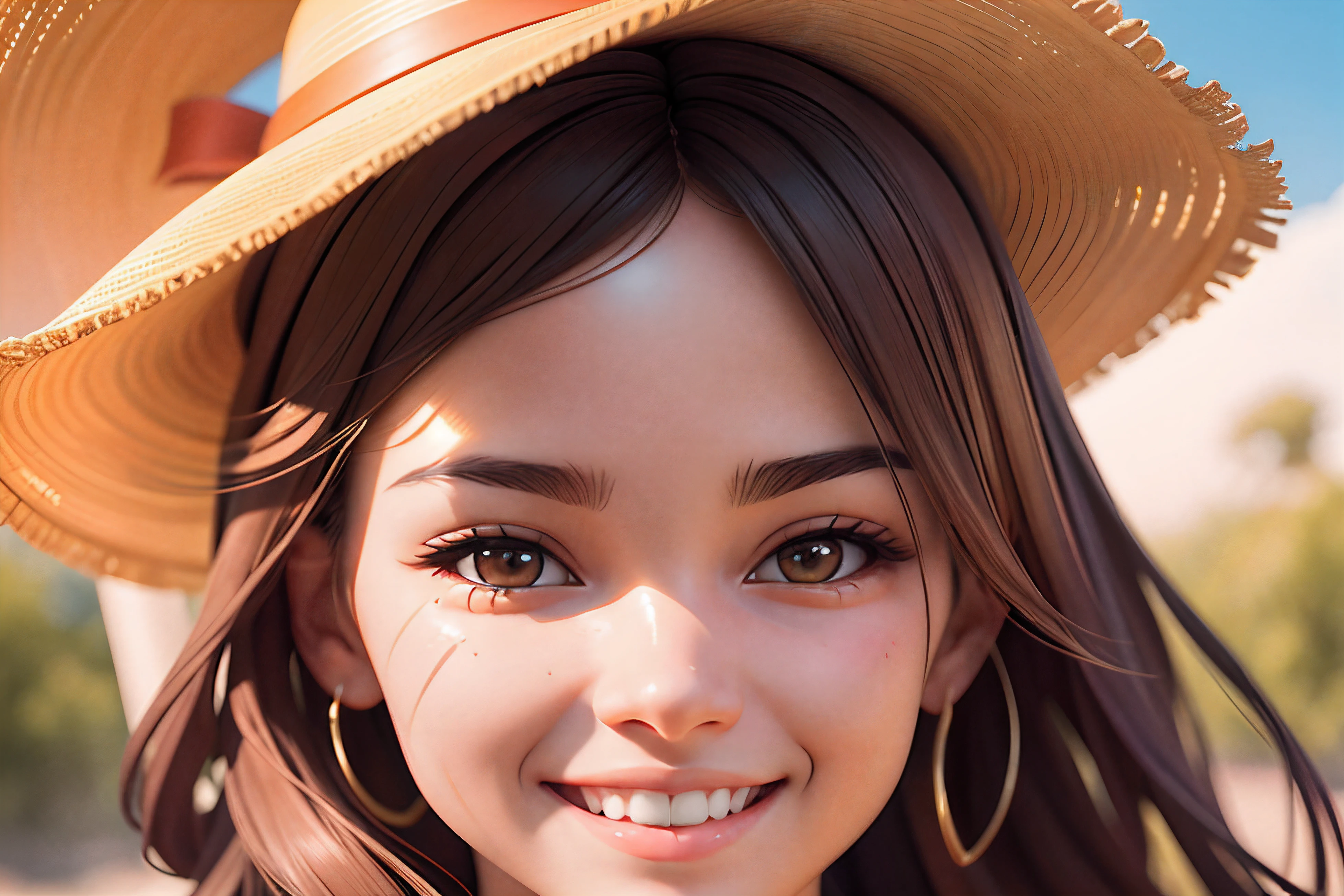 a close up of a woman with a smile on her face, stanley artgerm lau, realistically shaded, photoreal, the girl and the sun, a beautiful teen-aged girl, clean image, face close - up, pastel artwork, highly detailed, superior high quality