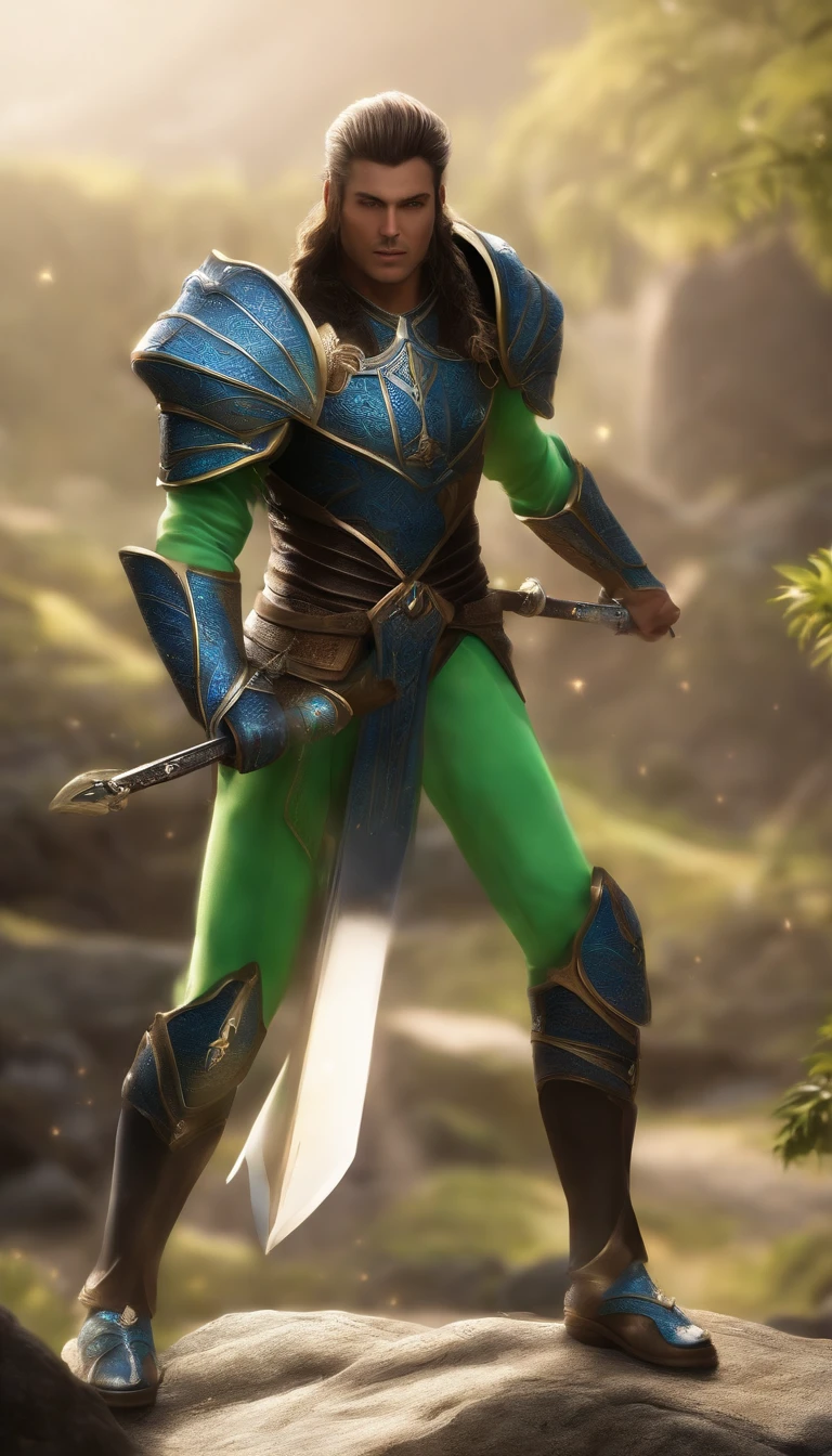 Excalibur, Delicate mango, The sword body is exquisite，well decorated,（((The sword body is designed with a blue opal and light green particle effect shape pattern..：1.3))), Should, (The sword body is symmetrically decorated:1.3), (The entire Excalibur blade is centered:1.3), Close-up at medium range,（General silhouette:1.3),（Fantastic landscape painting:1.2), Ultra Realistic Photo, super-fine, 8K, Premium wallpapers, the highest picture quality, ..。.。.。.3D,C4D, tmasterpiece, rendering by octane
