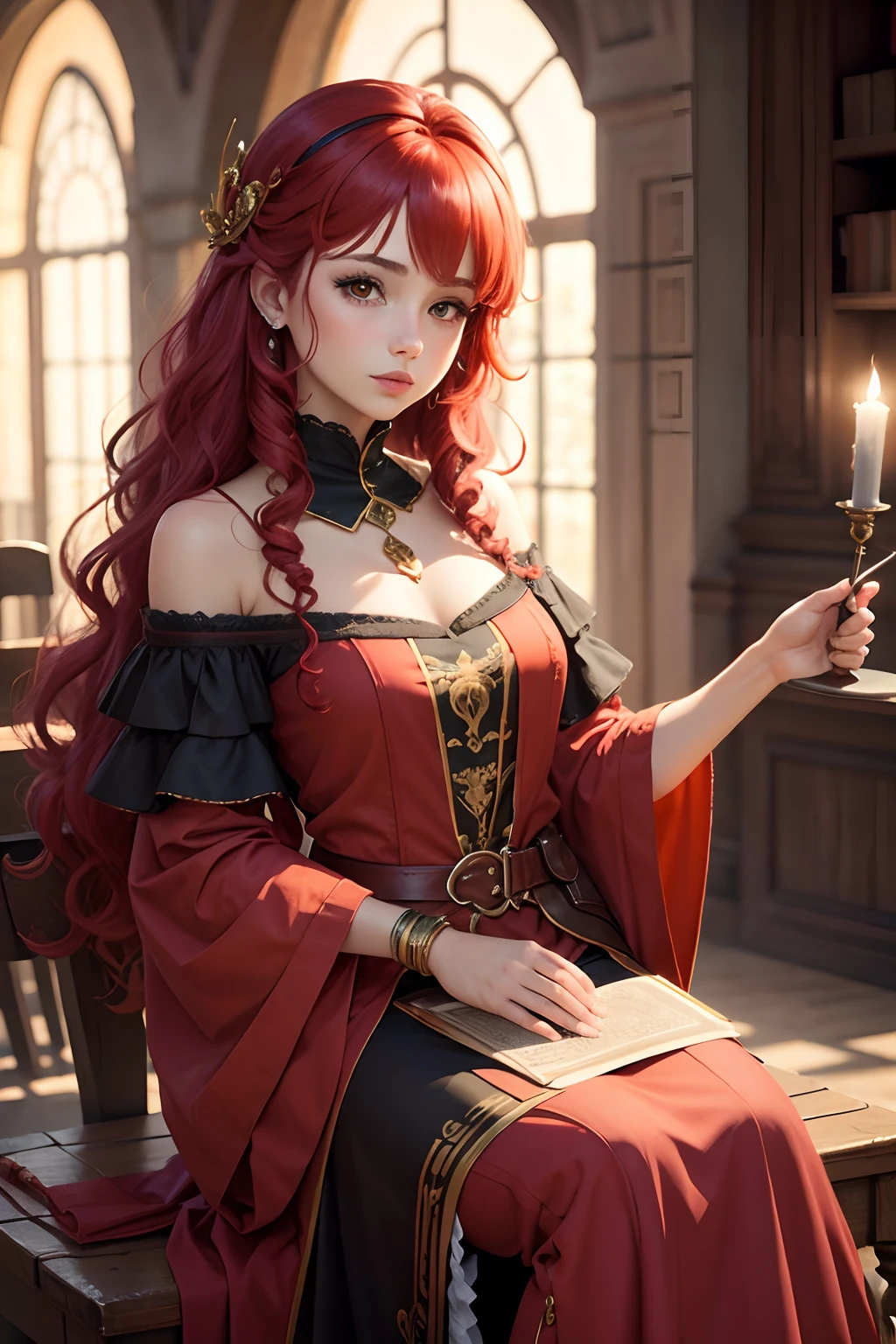 pelo rojo, fantasy, reina