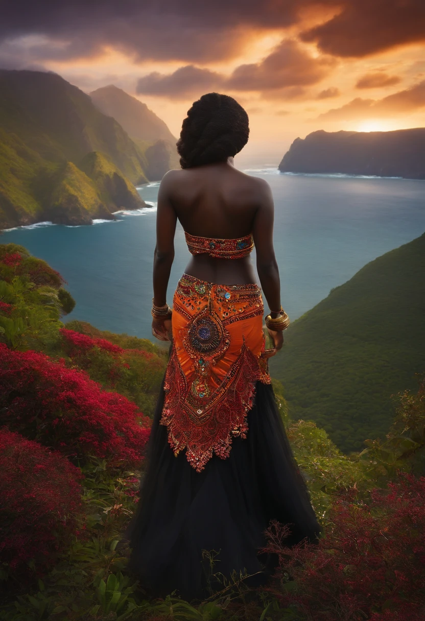 Menina nua, pele negra