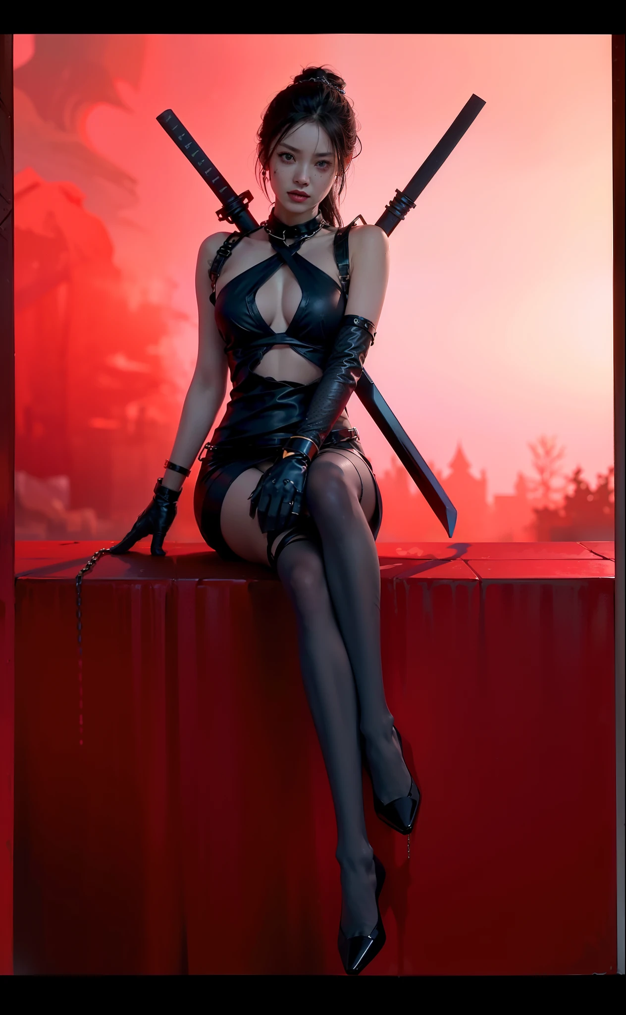 ,((Wearing a torn sheer costume of a superheroine)),(, No bra)), Wet crotch, Wet thighs, Beautiful girl with accentuated slender abs: 1.4, (((nipple tips protruding, areola is protruding, The shape of the pubic region is clearly visible)), sixpack abs: 1.4, Bust Botox, Photo, Sharpness, Unique 850 4, Koda850 k portrait camera, F1.6 shots, Ultra-realistic textures, Spectacular light textures, Cinestil 800 Fashion Mechanics, (futuristic sci-fi battle fashion: 1.1), (tied perfectly by chain), Restraint, Slaves, collars, ((wide prison with sunlight)), Dark fantasy, Realistic material details, extreme hight detail, Ultra-realistic materials ((Torn costume))), Wet, Cloudy, (Chained)), ((big emphasized by chains)), ((chains digging into crotch)), ( (Collar)), (, No bra), shredded costumes, broken golden shields and battle spears,, White combat gloves, Combat shoulder armor, Blood splattered on the face, Blood splattered, Realistic, (Bruises, Dirty, ripped clothing, skimpy clothing, Blood: 1.3), Torn Cape, Torn pantyhose, Long legs, ((iron pipe in the crotch)), Metallic shackles and fetters, ((chains hung from heaven)), Wet crotch is clearly visible, Swarovski's sword and the anatomy beneath his feet, (futuristic sci-fi battle fashion, Torn mesh stockings),