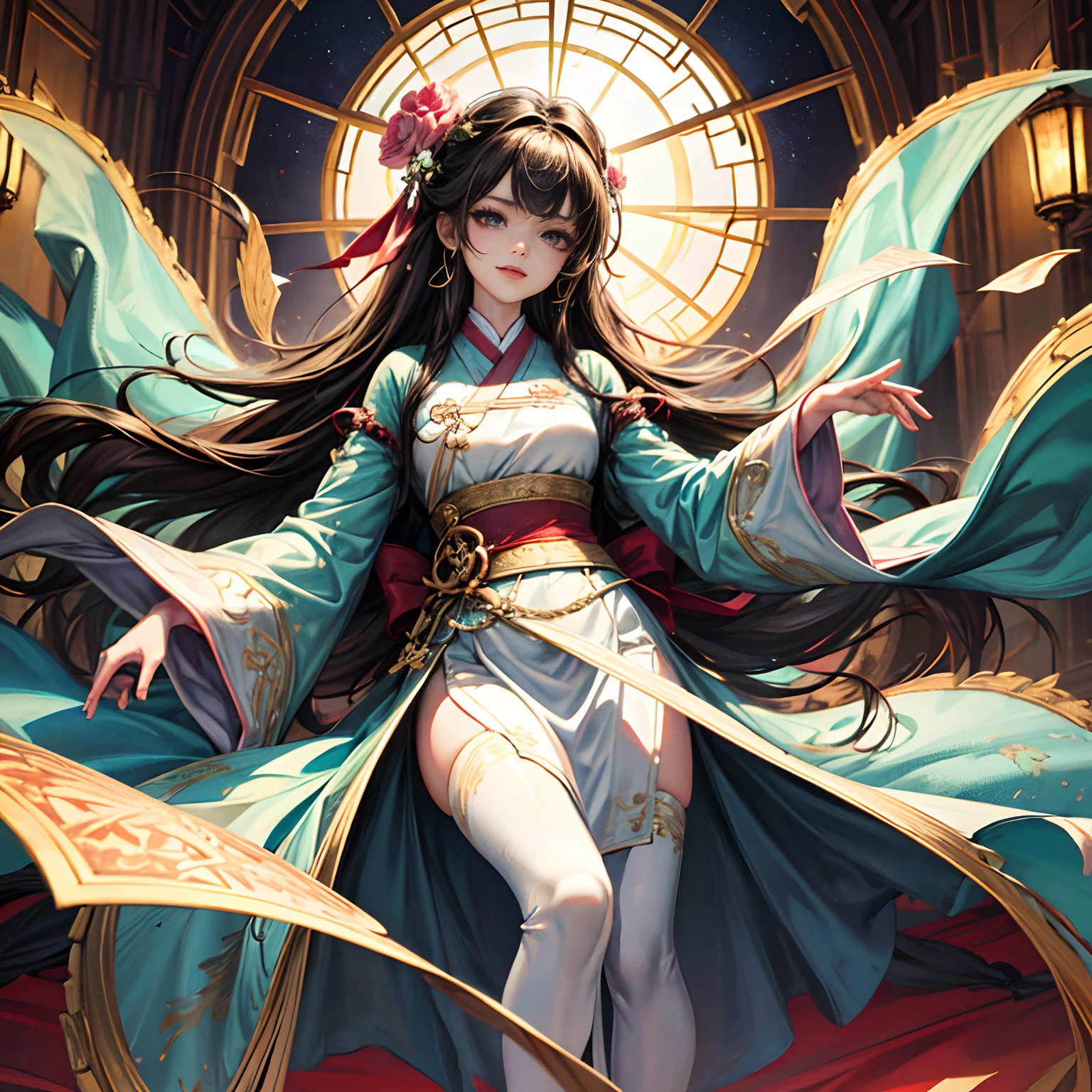 (sandbox:1.4),Movie Angle,(Cute girls,anatomy correct,full bodyesbian,Masterpiece camellia,Masterpiece Hanfu,ssmile),(paper art,Quilted paper art,geomerty),(plethora of colors,Best quality,high detal,tmasterpiece,Cinematic lighting effects,4K,Chiaroscuro)