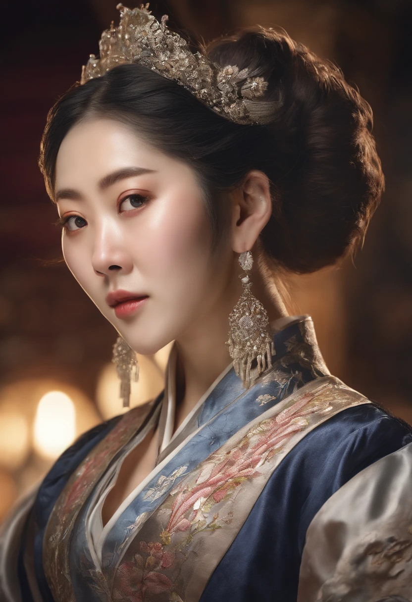 concert photography, low angle, singer woman, joseon dynasty, academicism, singer woman